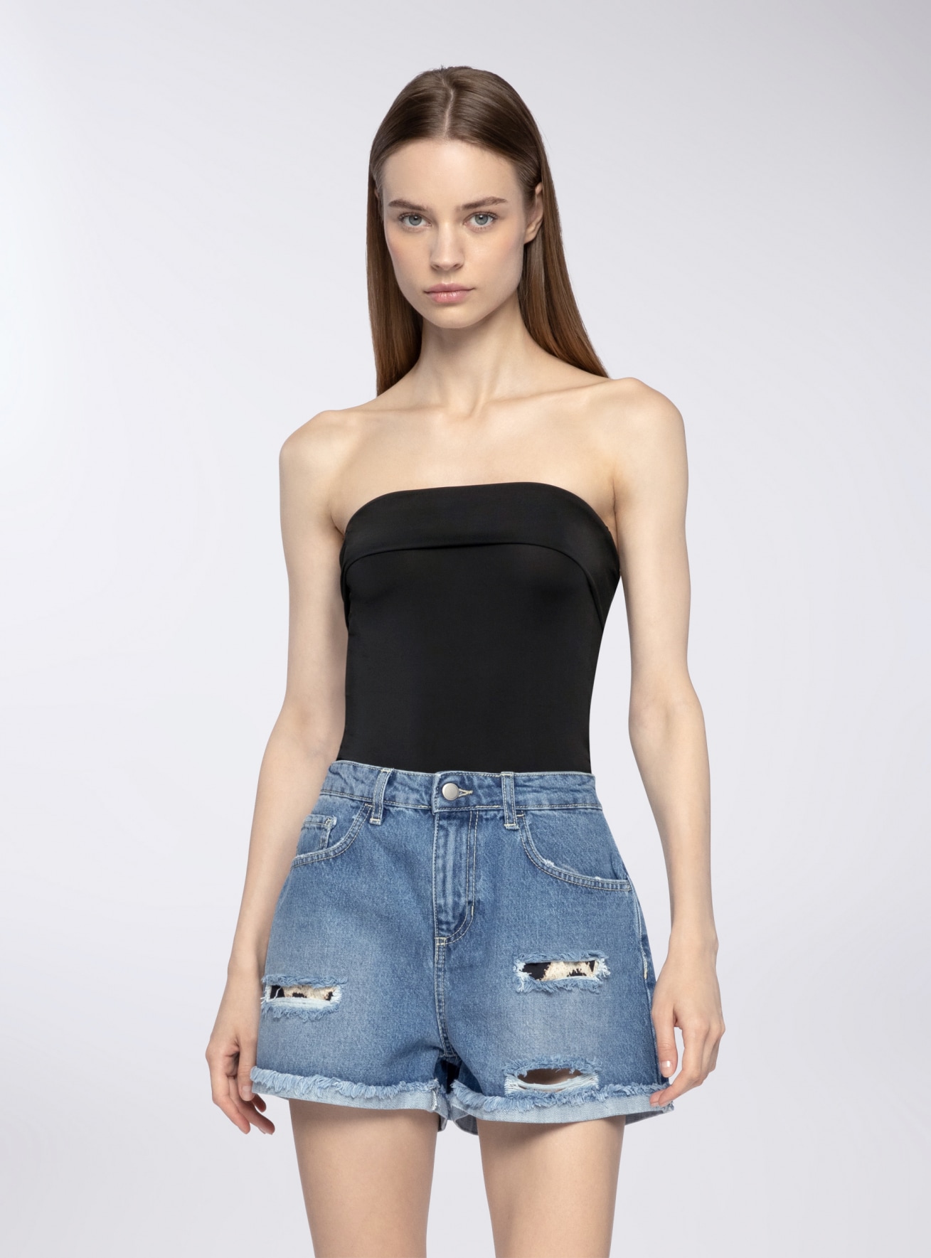 Pantalone Jeans Corto Donna Terranova