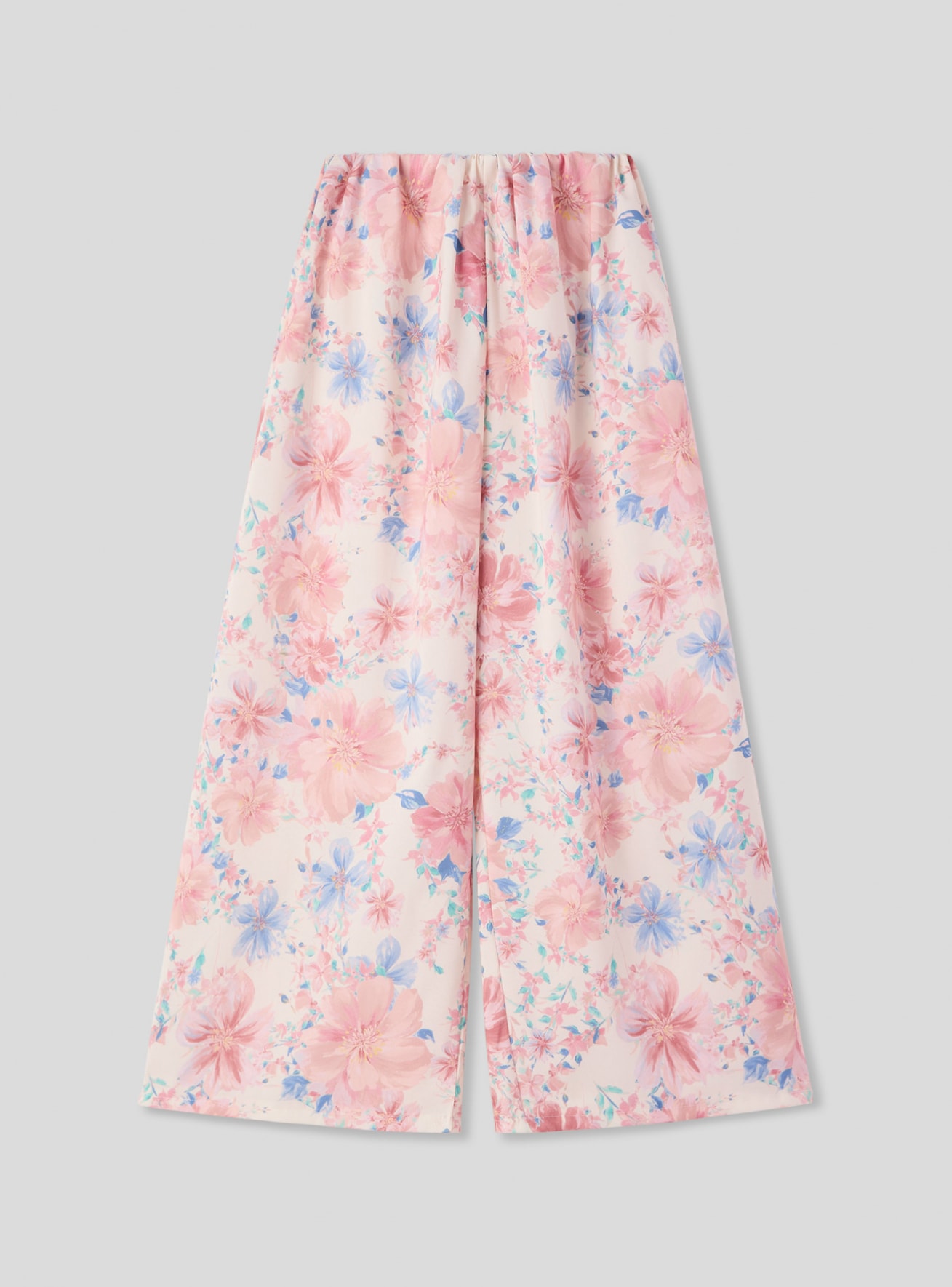 Pantaloni wide leg con fantasia floreale