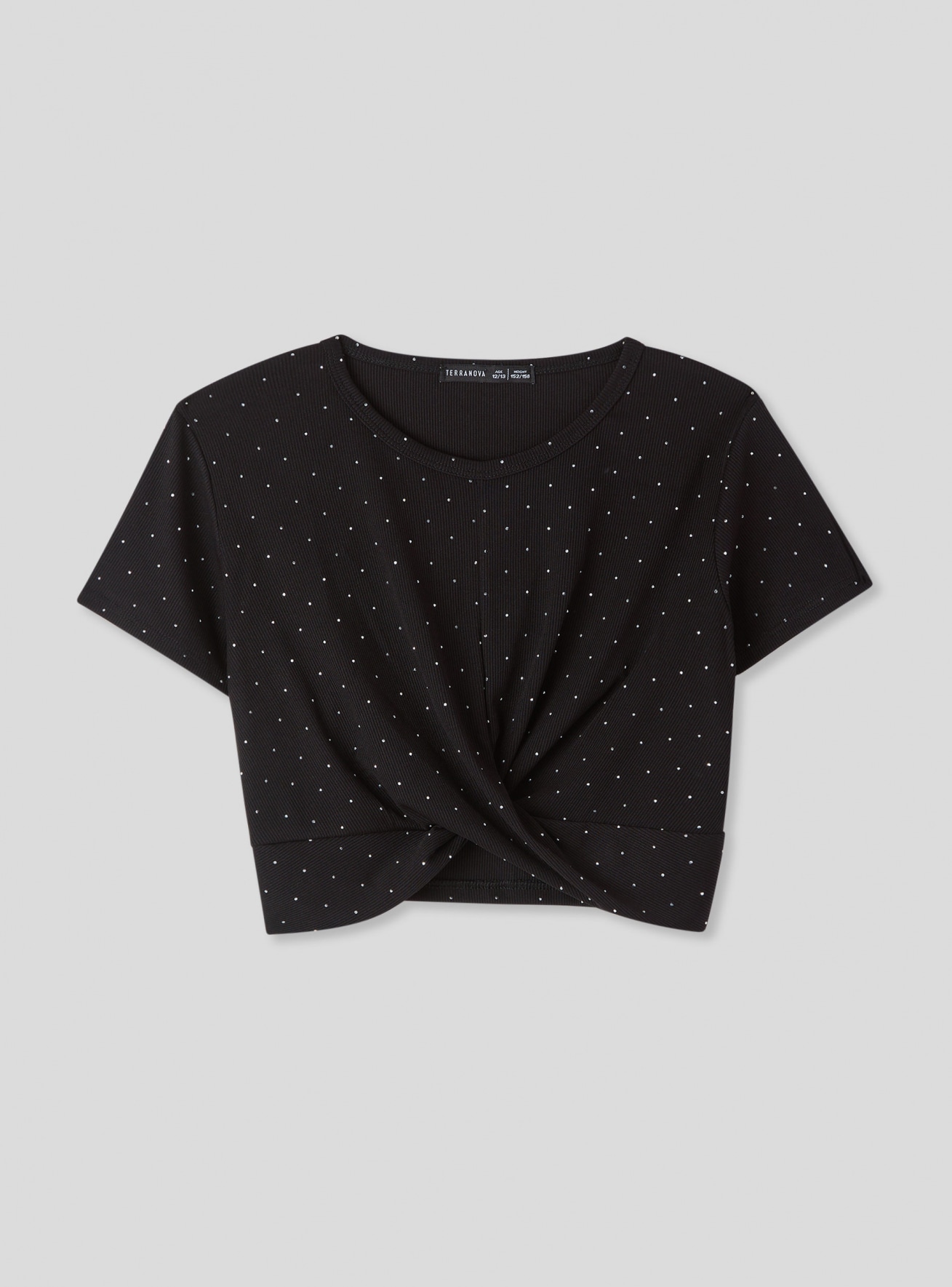 T-shirt crop con applicazioni