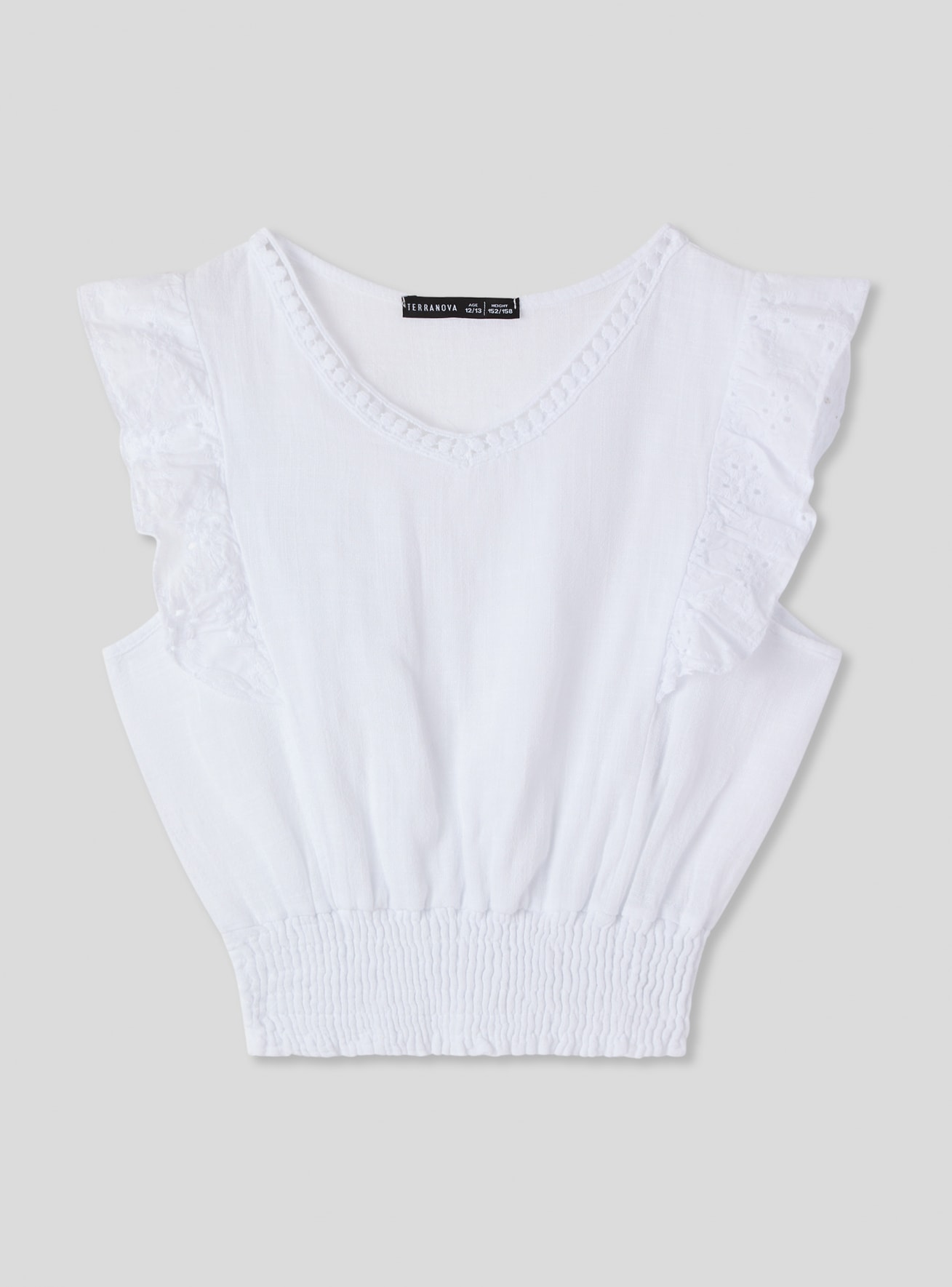 Blusa con dettagli sangallo