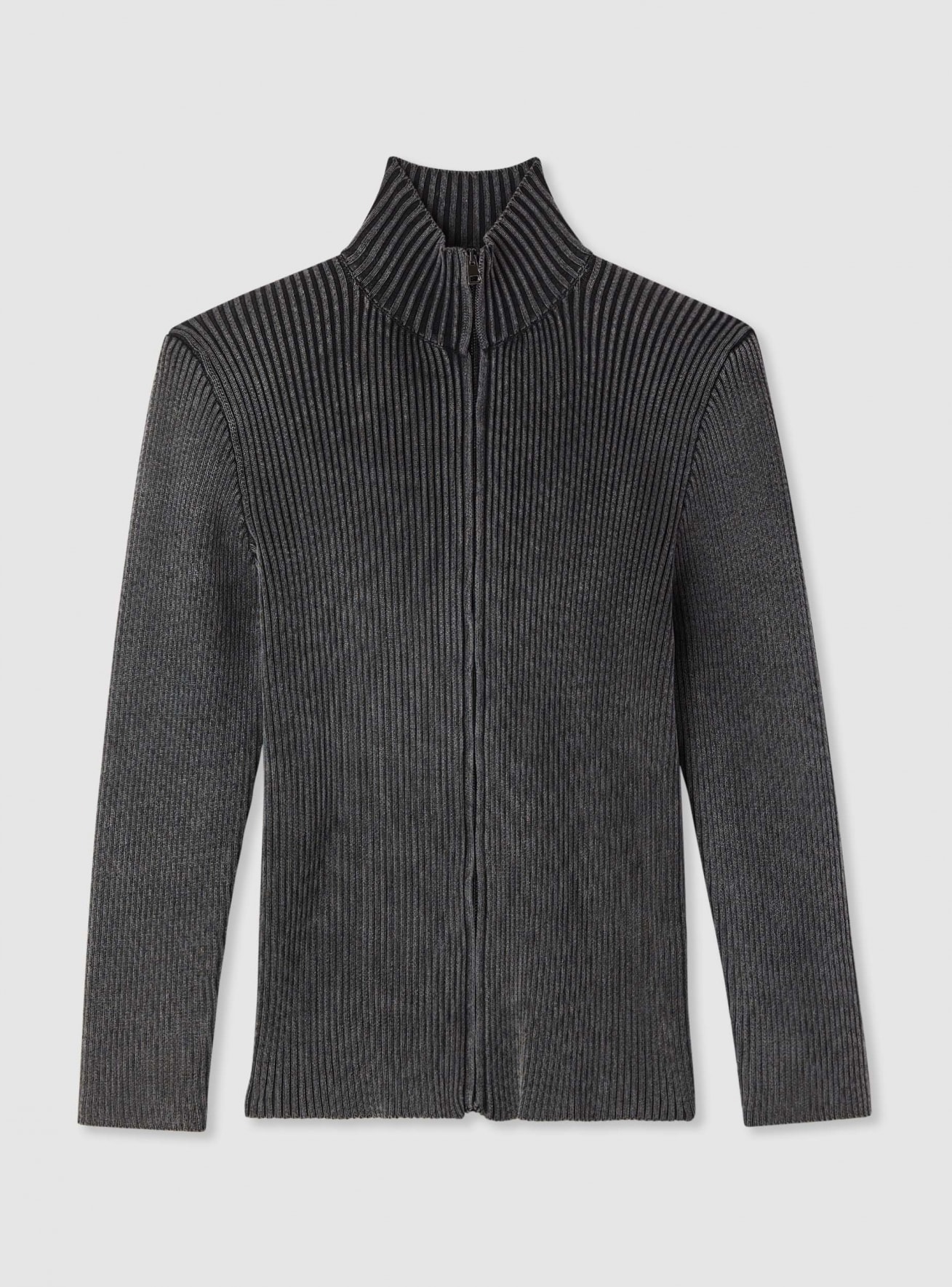 トップス theredthread S contrast zip knit black THEREDTHREAD / ザレッドスレッド】S contrast zip knit