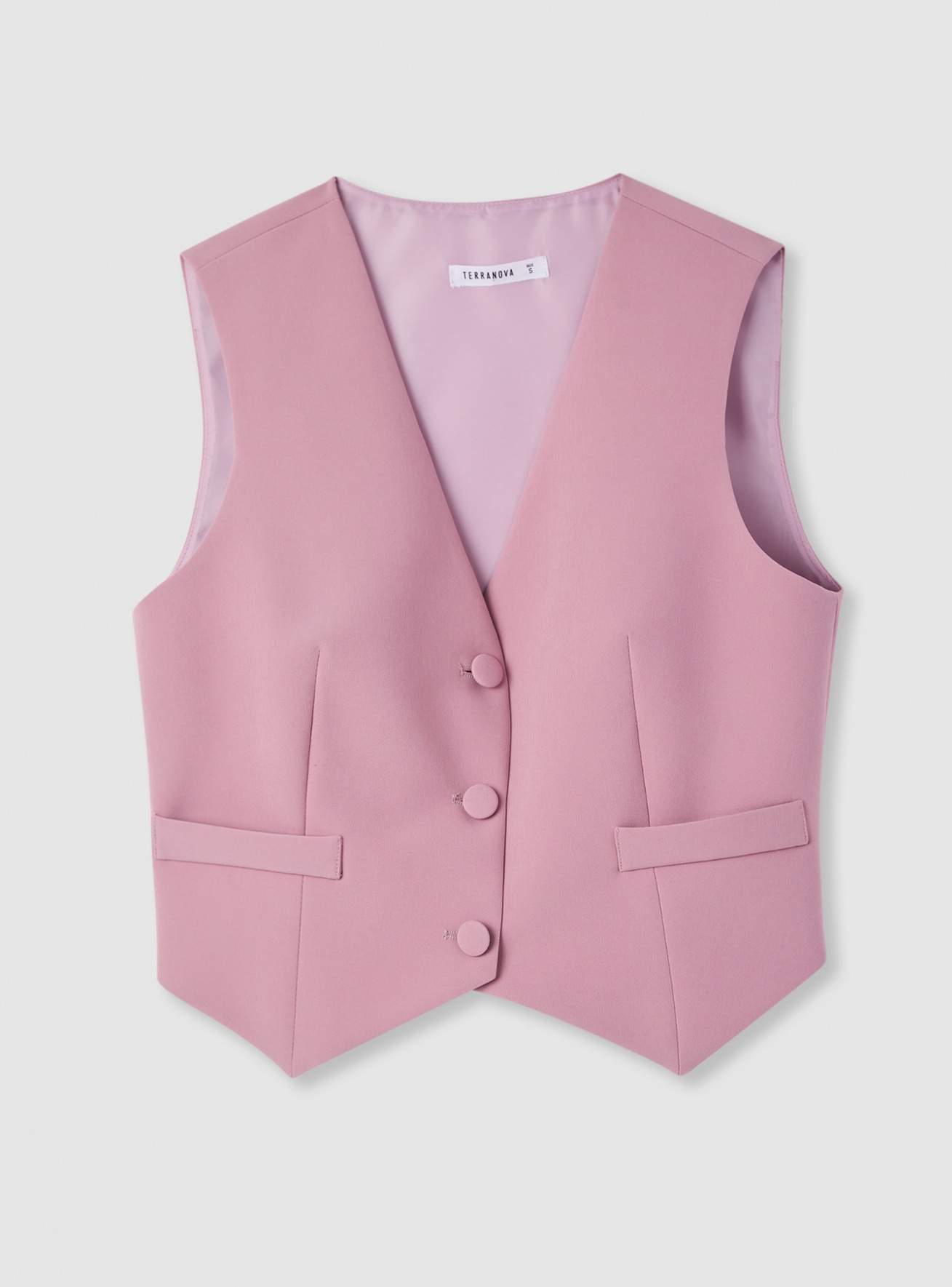 Gilet tinta unita con bottoni