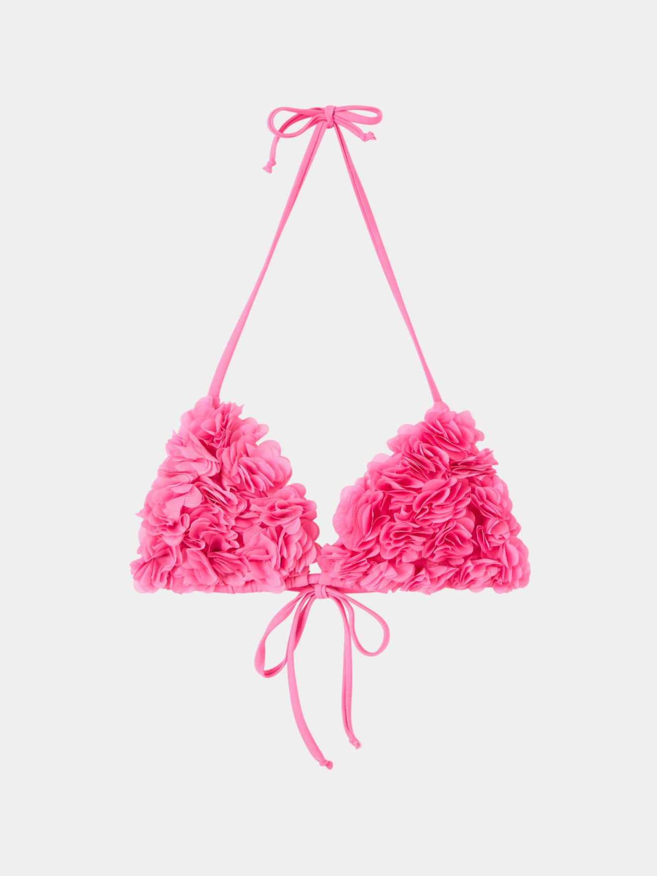 Reggiseno bikini con fiori applicati 