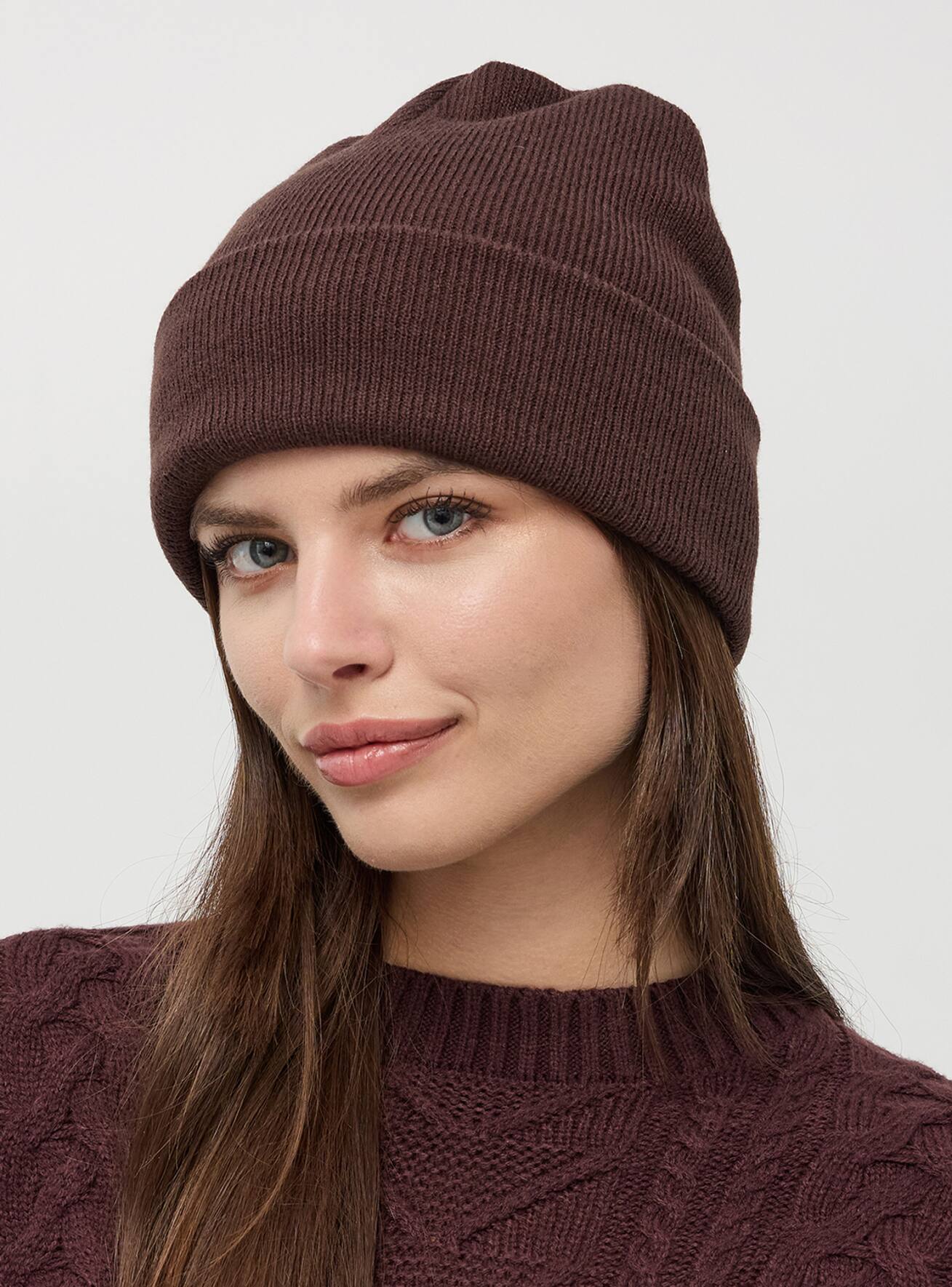 Brown dark Plain hat Buy Online Terranova