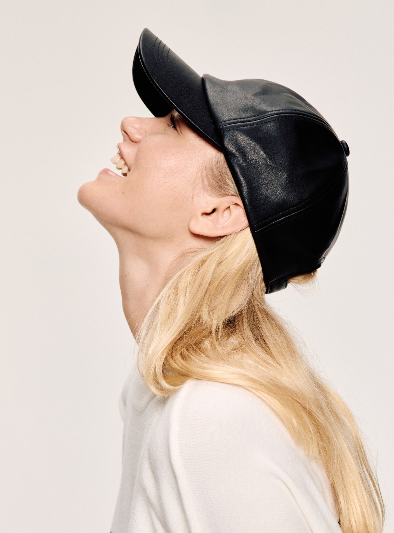 Black Faux leather baseball cap Buy Online Terranova