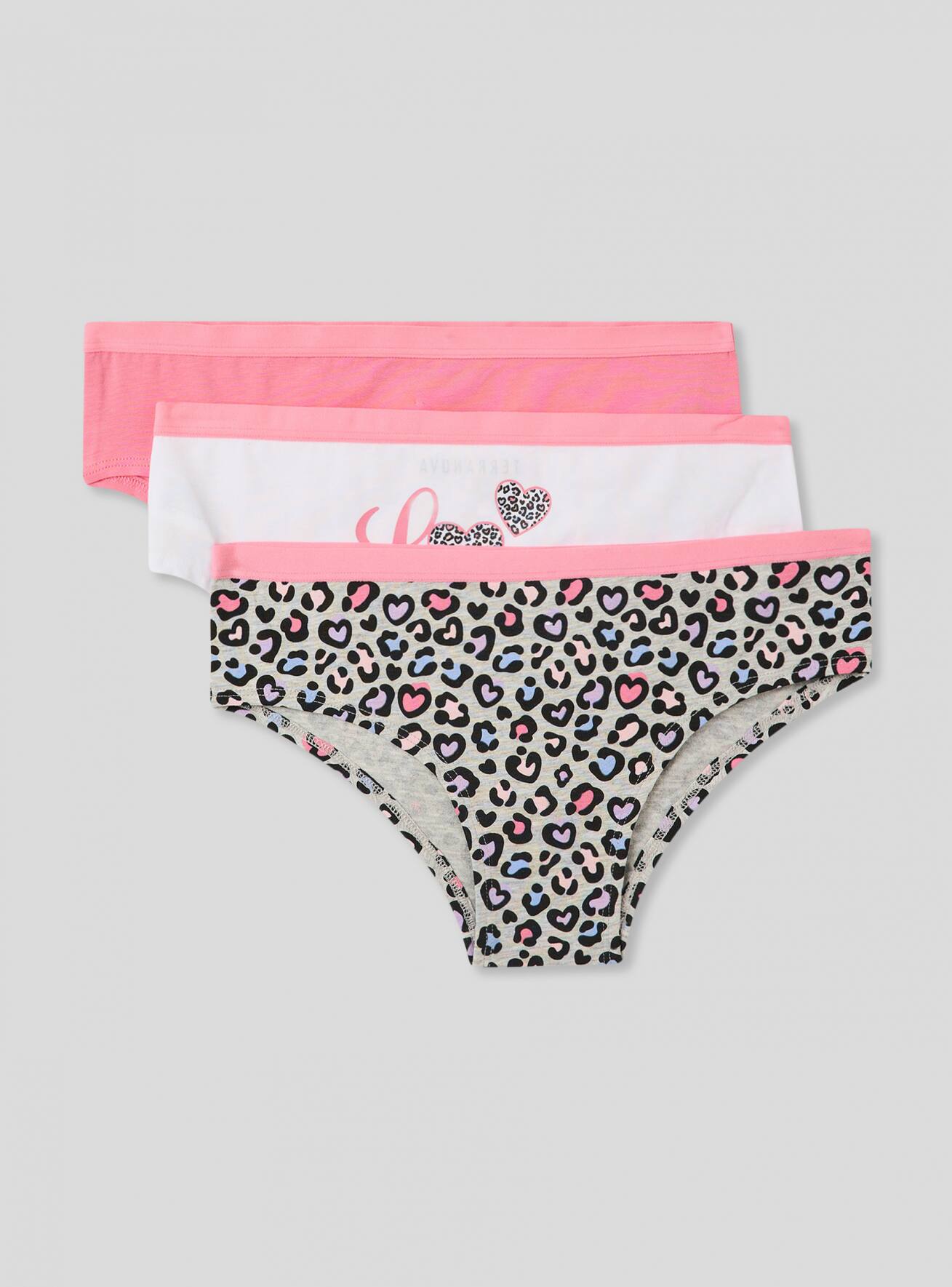 Pack 3 slip a fantasia love Var grigio chiaro melange Acquista Online Terranova