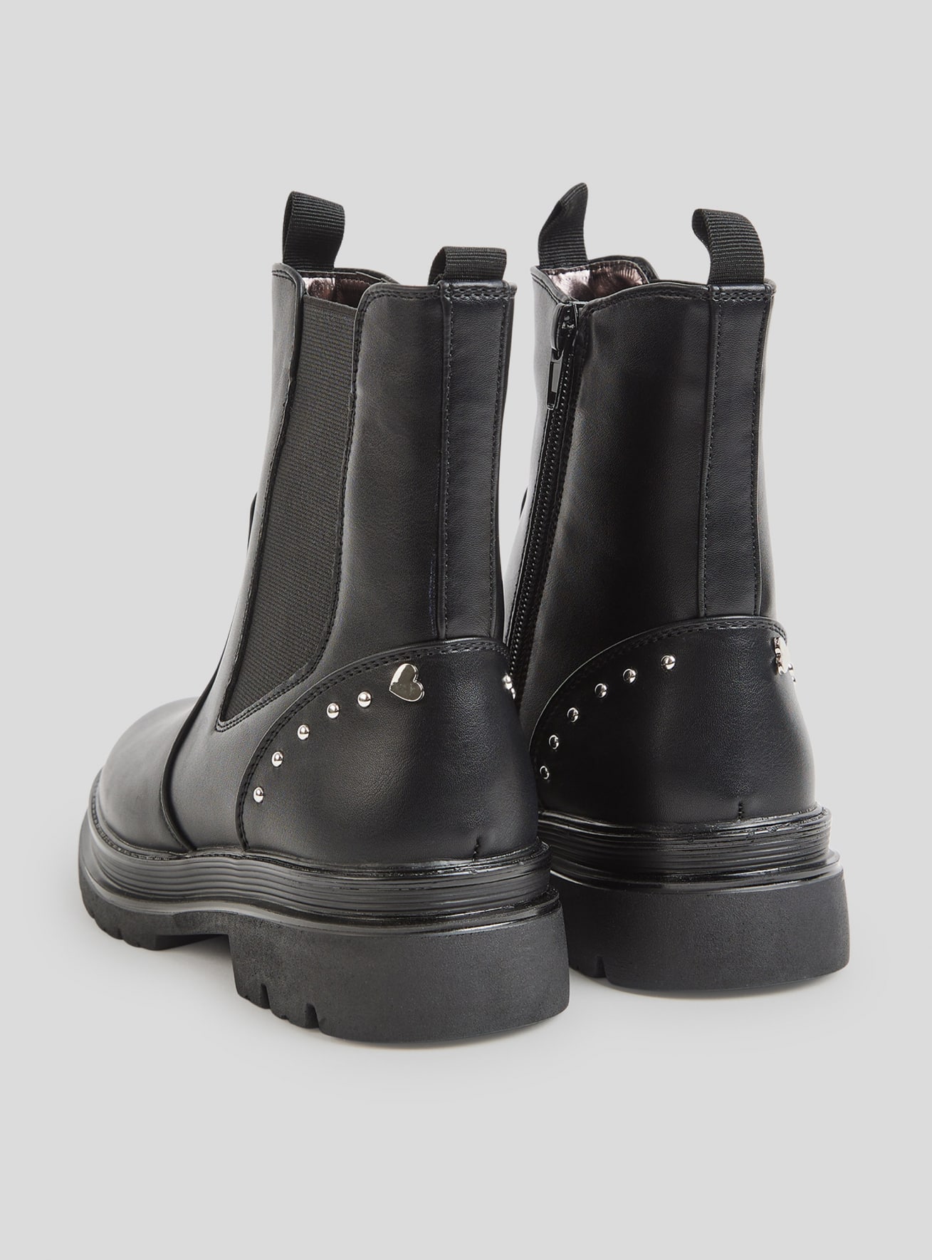 Black studded chelsea boots clearance