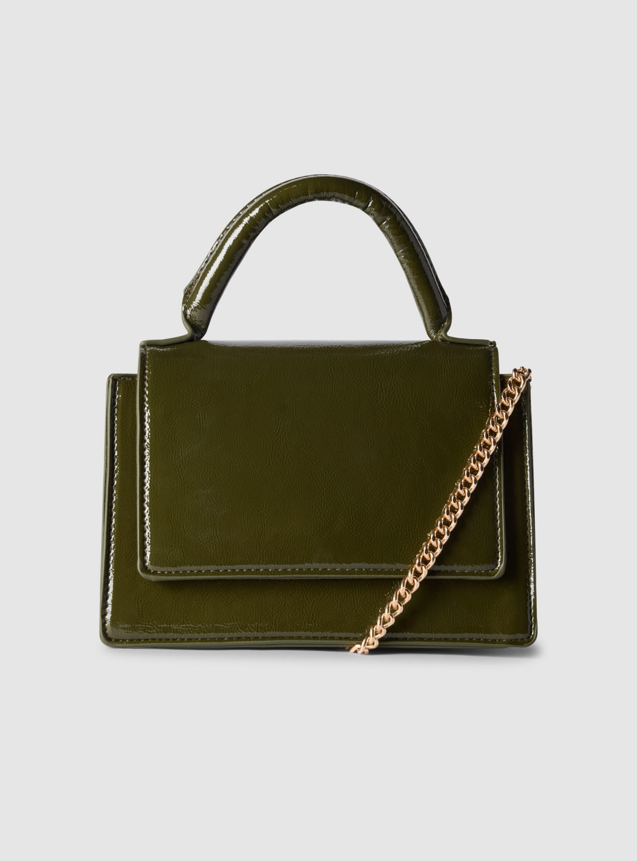 Borsa a tracolla effetto vernice