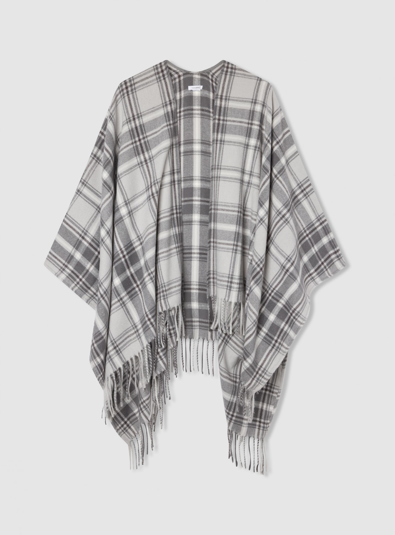Poncho con motivo de cuadros