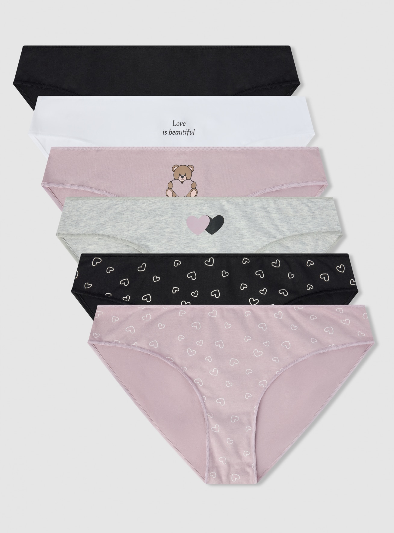 Pack 6 slip con scritte