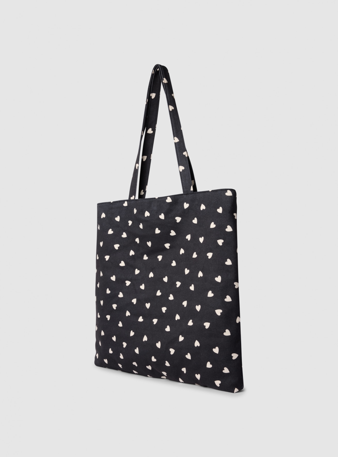 Borsa shopper in microfibra con cuori