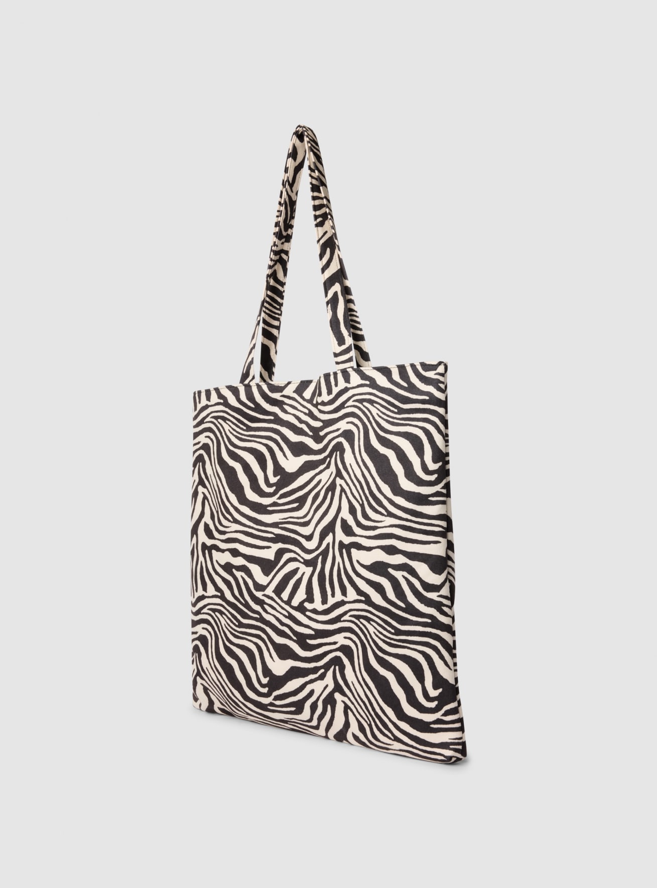 Borsa shopper in microfibra zebrata