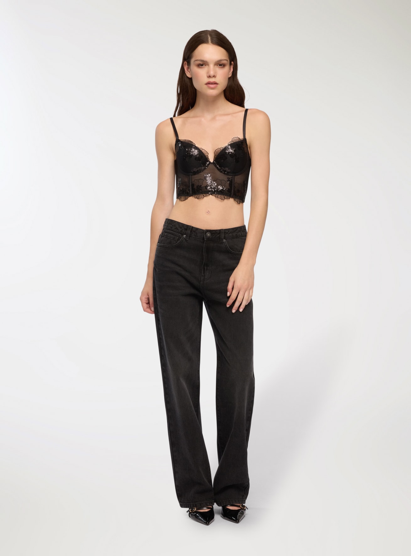 Bustier con tulle e paillettes