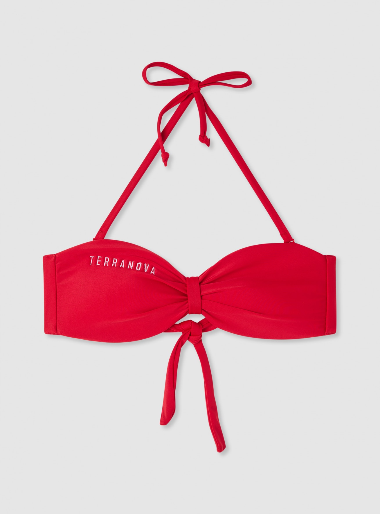 Reggiseno bikini a fascia con ricamo logo TRN