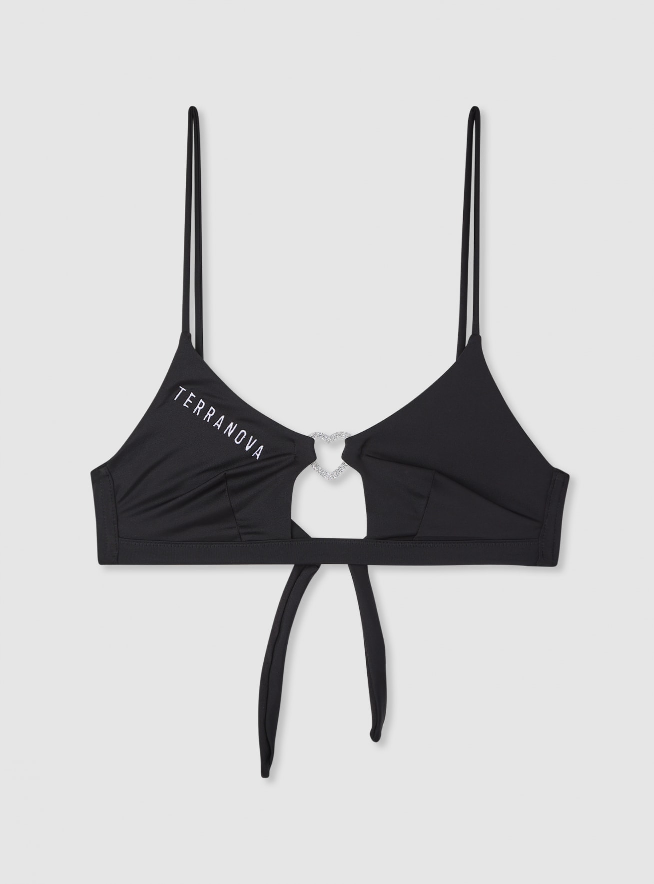 Reggiseno triangolo bikini con cuore e ricamo logo TRN
