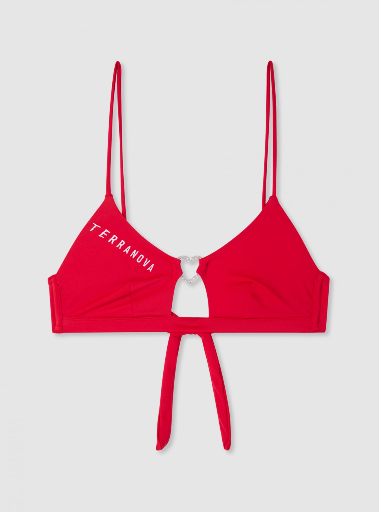 Reggiseno triangolo bikini con cuore e ricamo logo TRN
