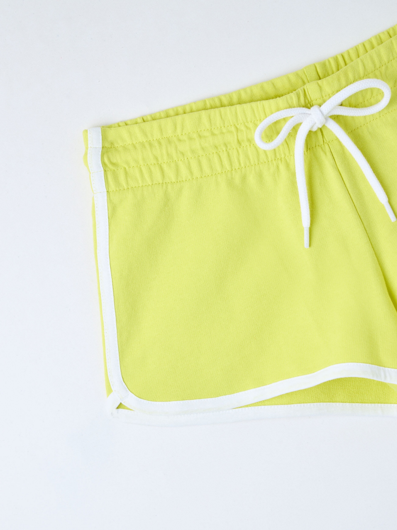 Lime Plush shorts with contrasting trim - Buy Online