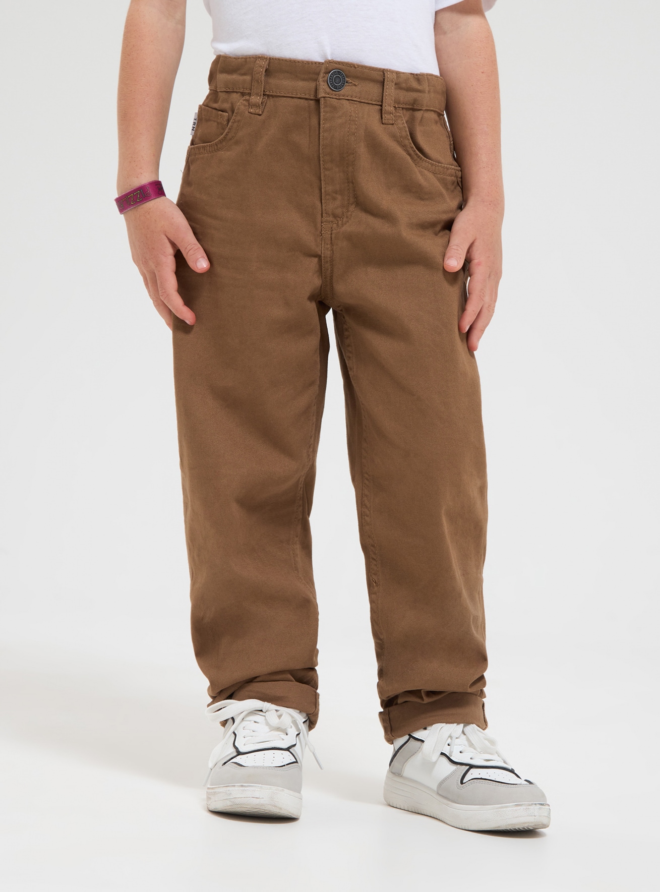 Chestnut Single-colour skinny-fit trousers - Buy Online