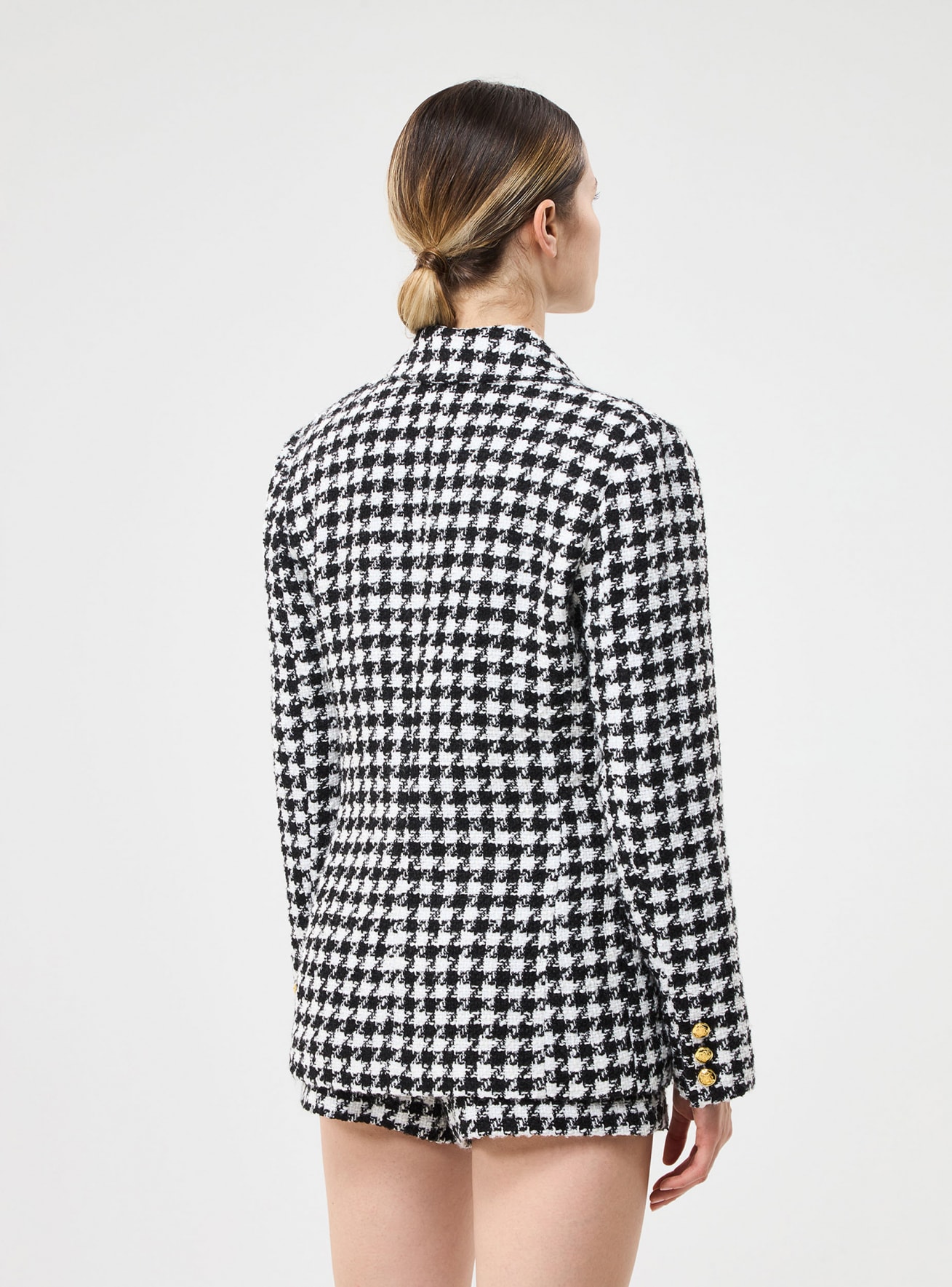 Var white woll Double-breasted houndstooth jacket Buy Online Terranova
