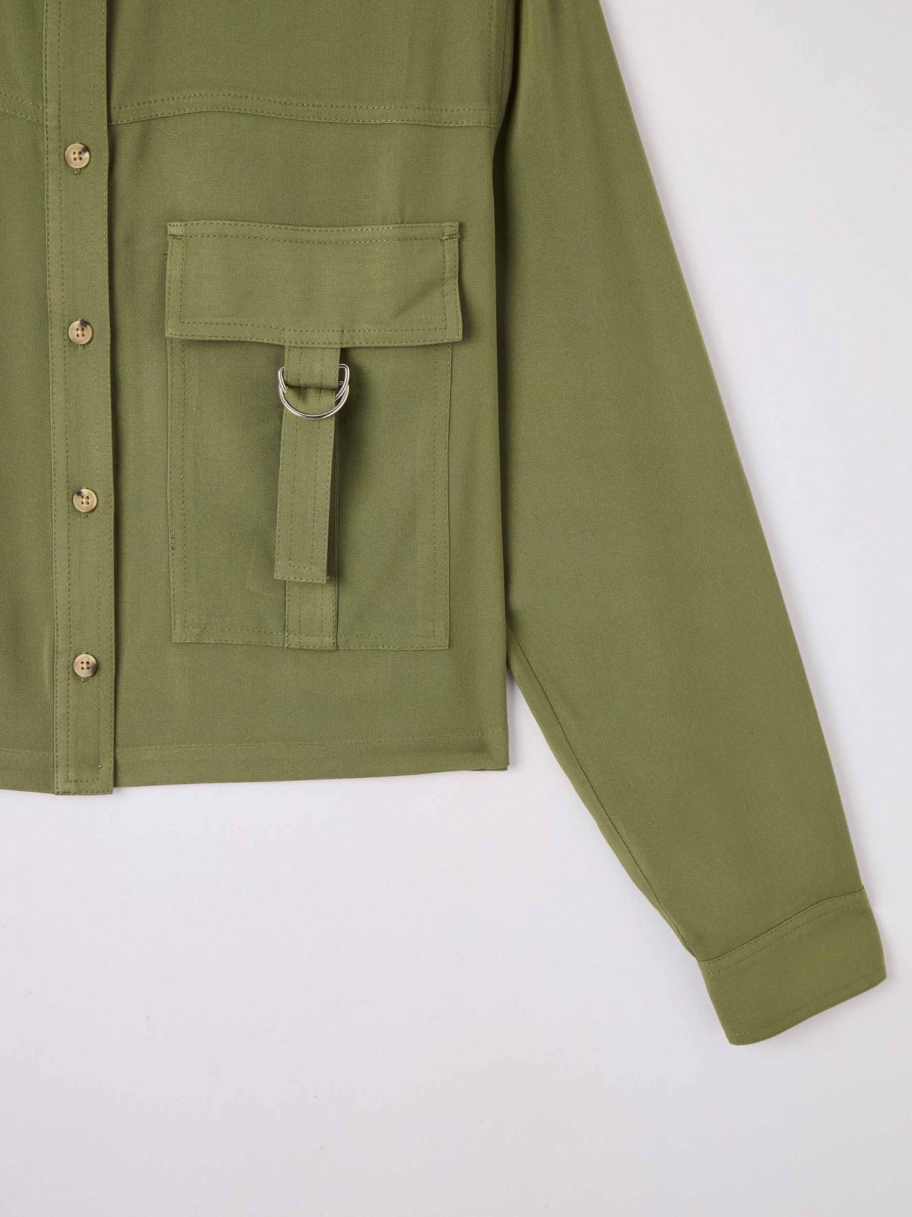 Online Buy | with Green utility pockets - Shirt military Terranova