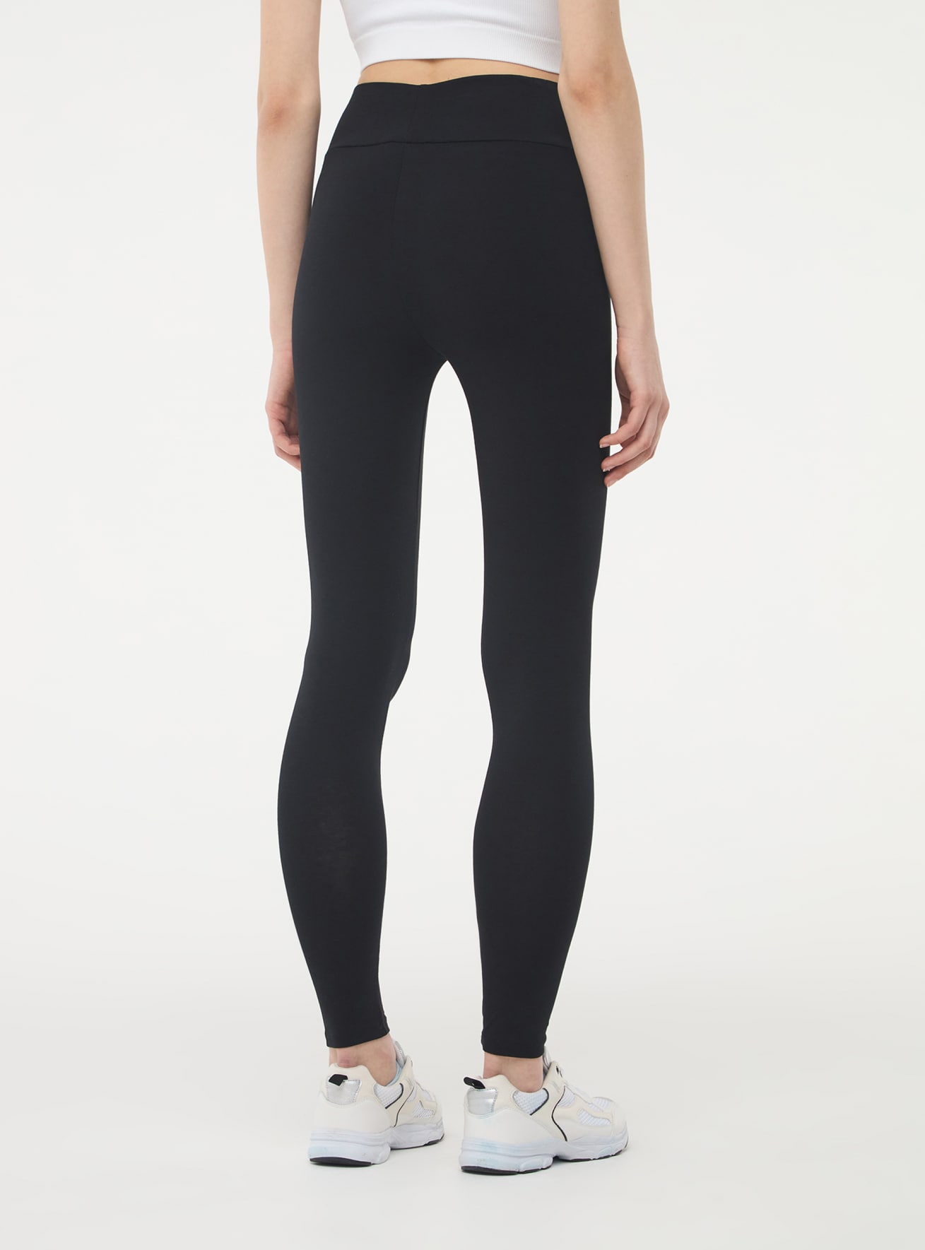 Black Plain high-waisted leggings - Buy Online
