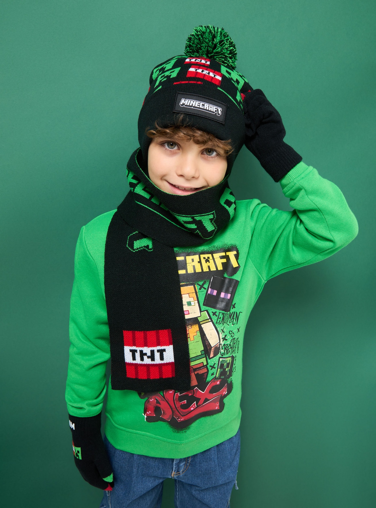 Set berretto, guanti e sciarpa Minecraft® Nero - Acquista Online