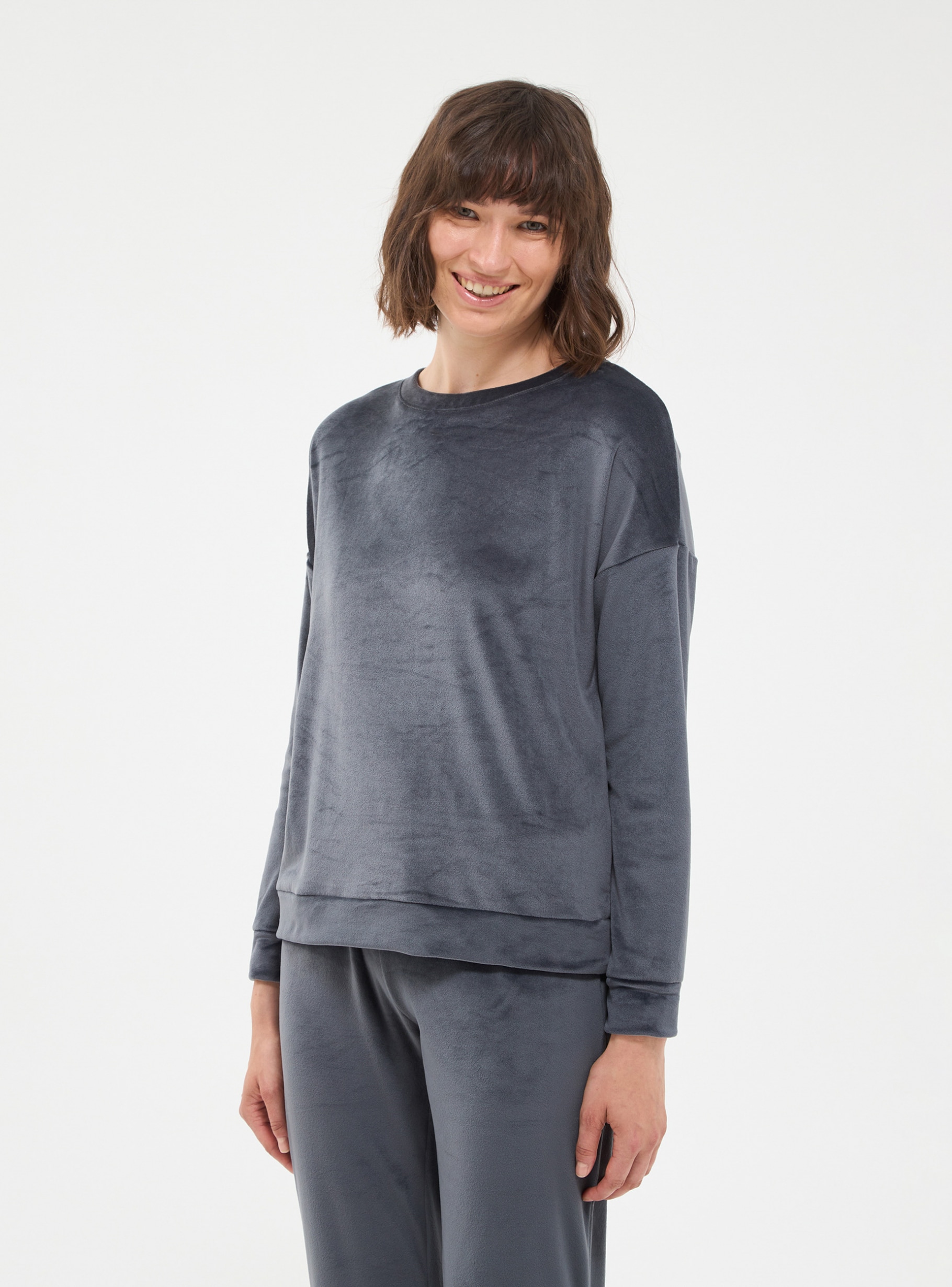 Antracite Chenille pyjama sweatshirt - Buy Online