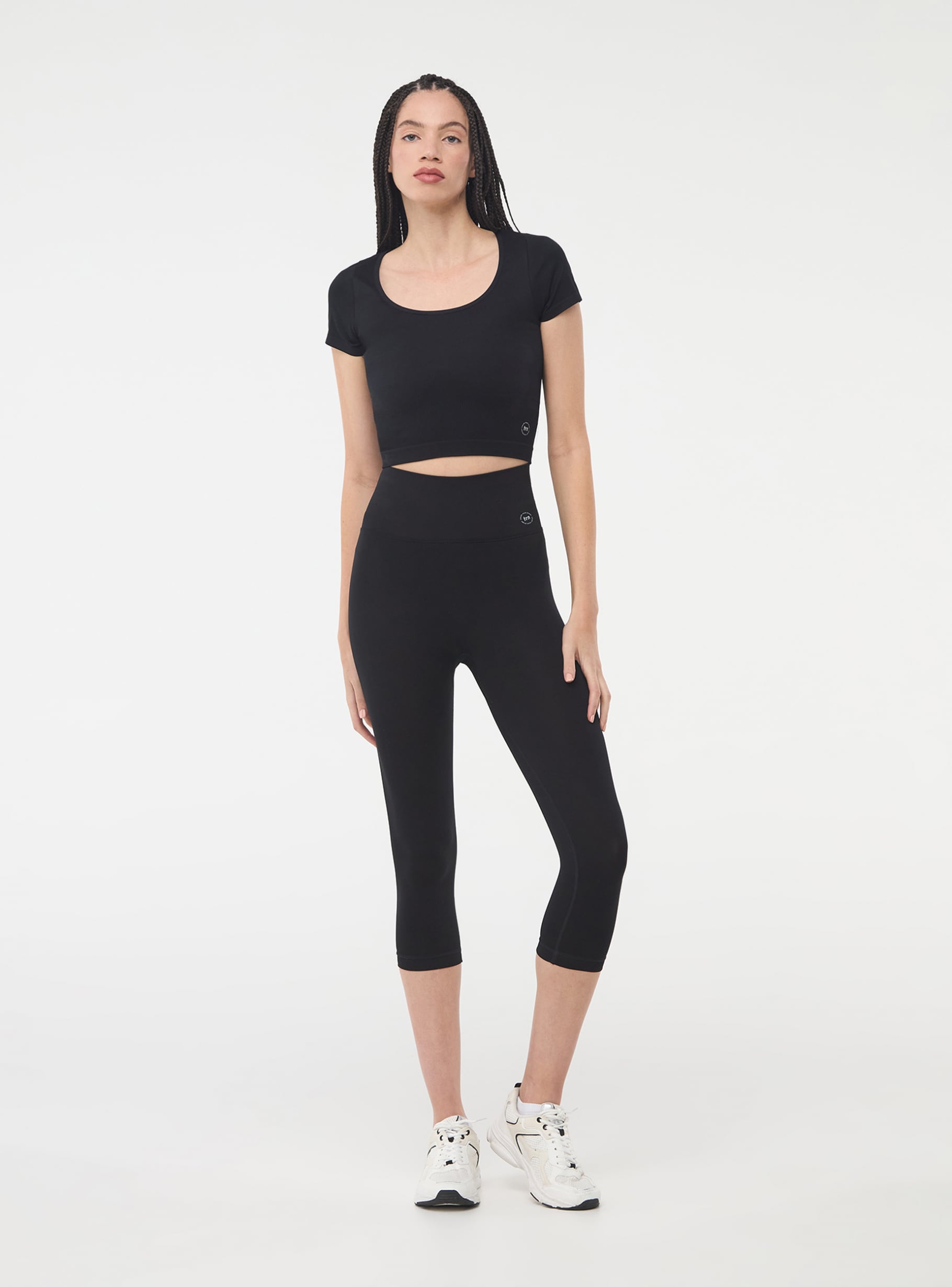 Black Seamless plain leggings - Buy Online