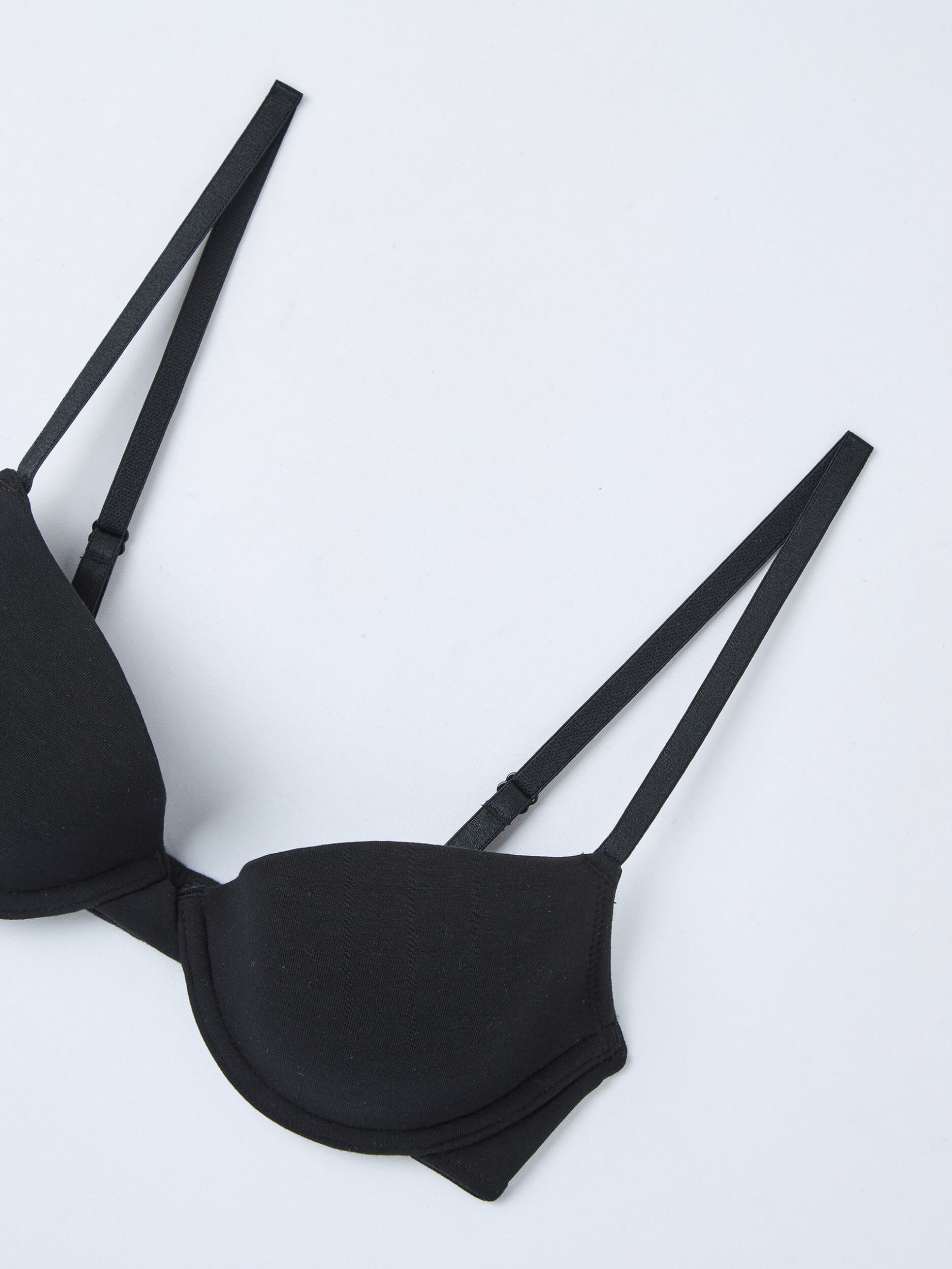 Black Moulded cotton push-up bra - Buy Online