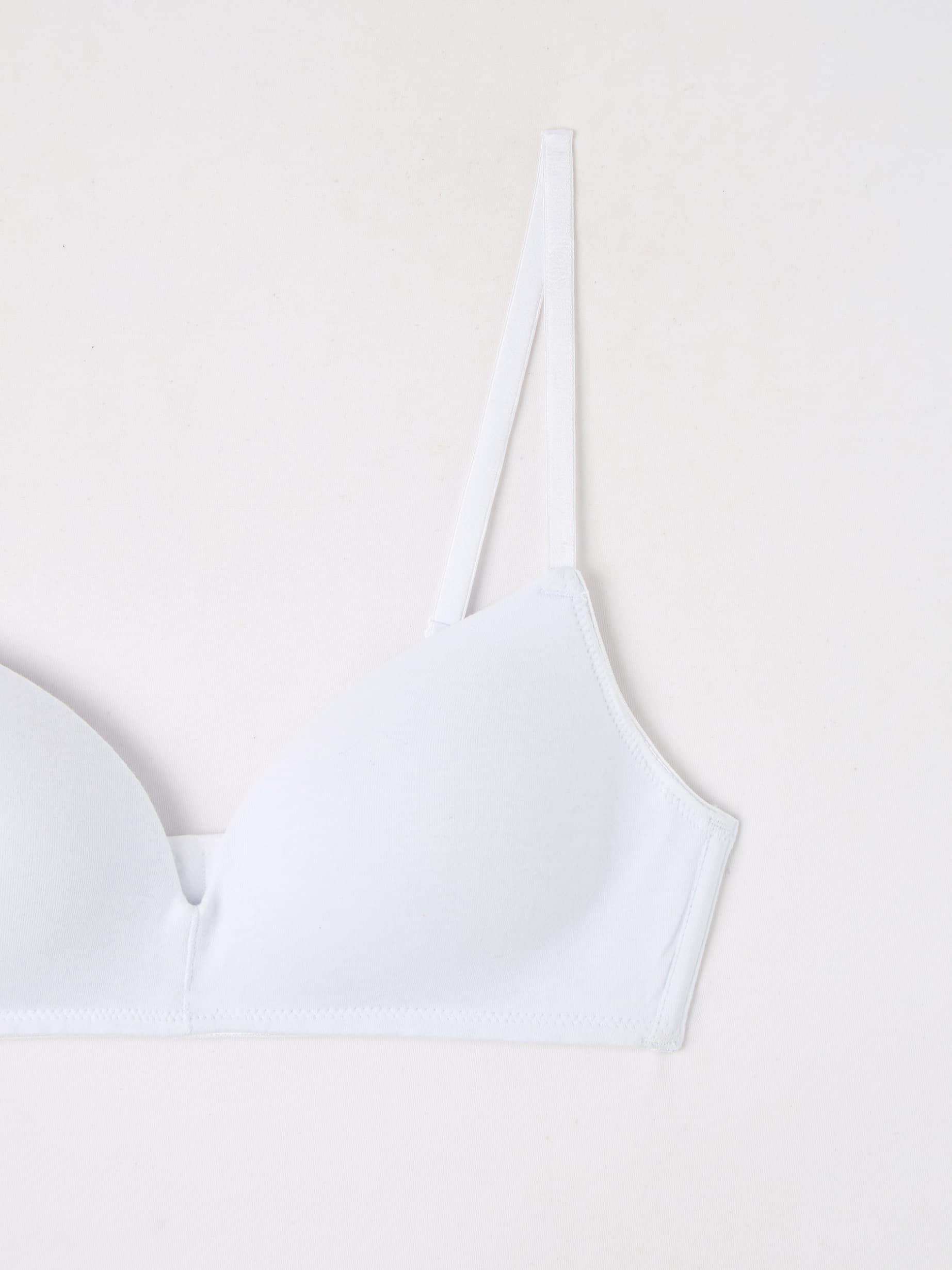 Middle grey melange Moulded non-underwired triangle bra - Buy Online