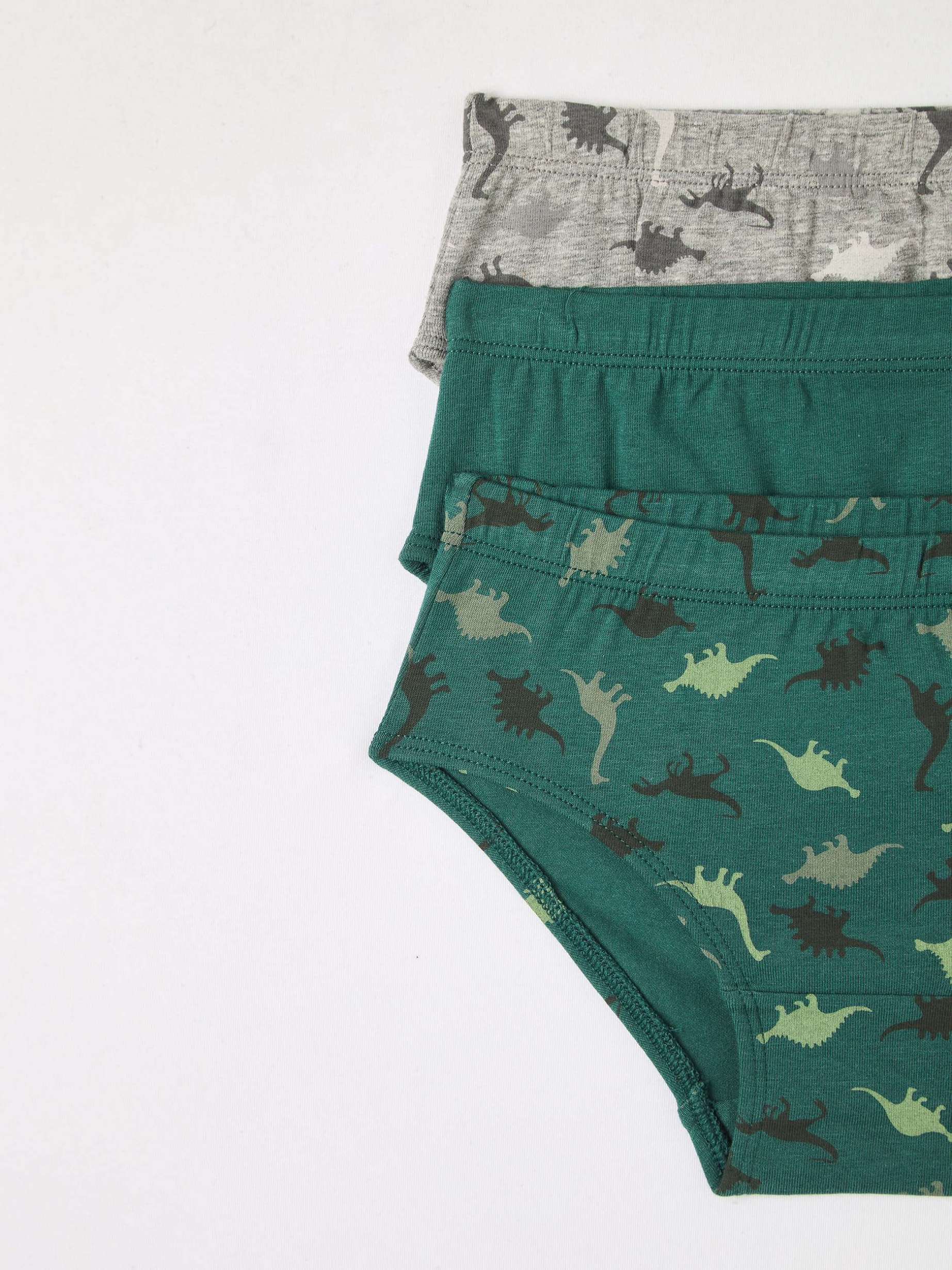 Var green Pack of 3 pairs of dinosaur patterned briefs - Buy Online
