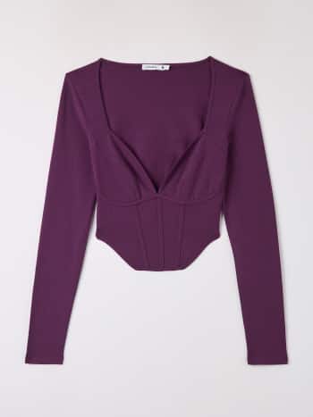 Maglia con collo choker Viola Acquista Online Terranova