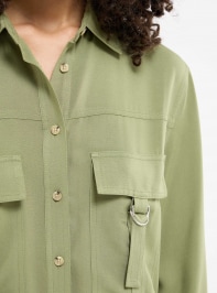 Green military Shirt with utility pockets - Buy Online | Terranova