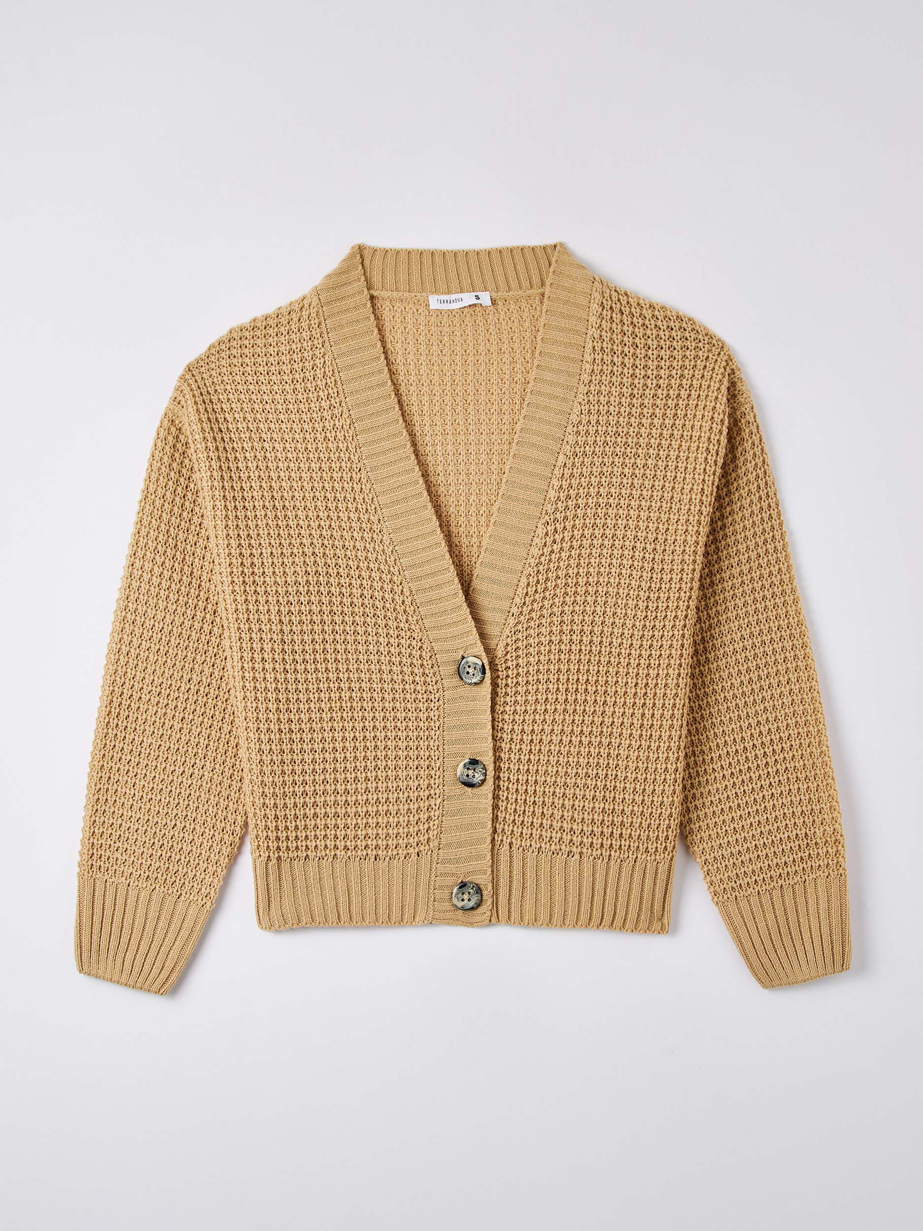 21FW L Supreme Waffle Knit Cardigan-