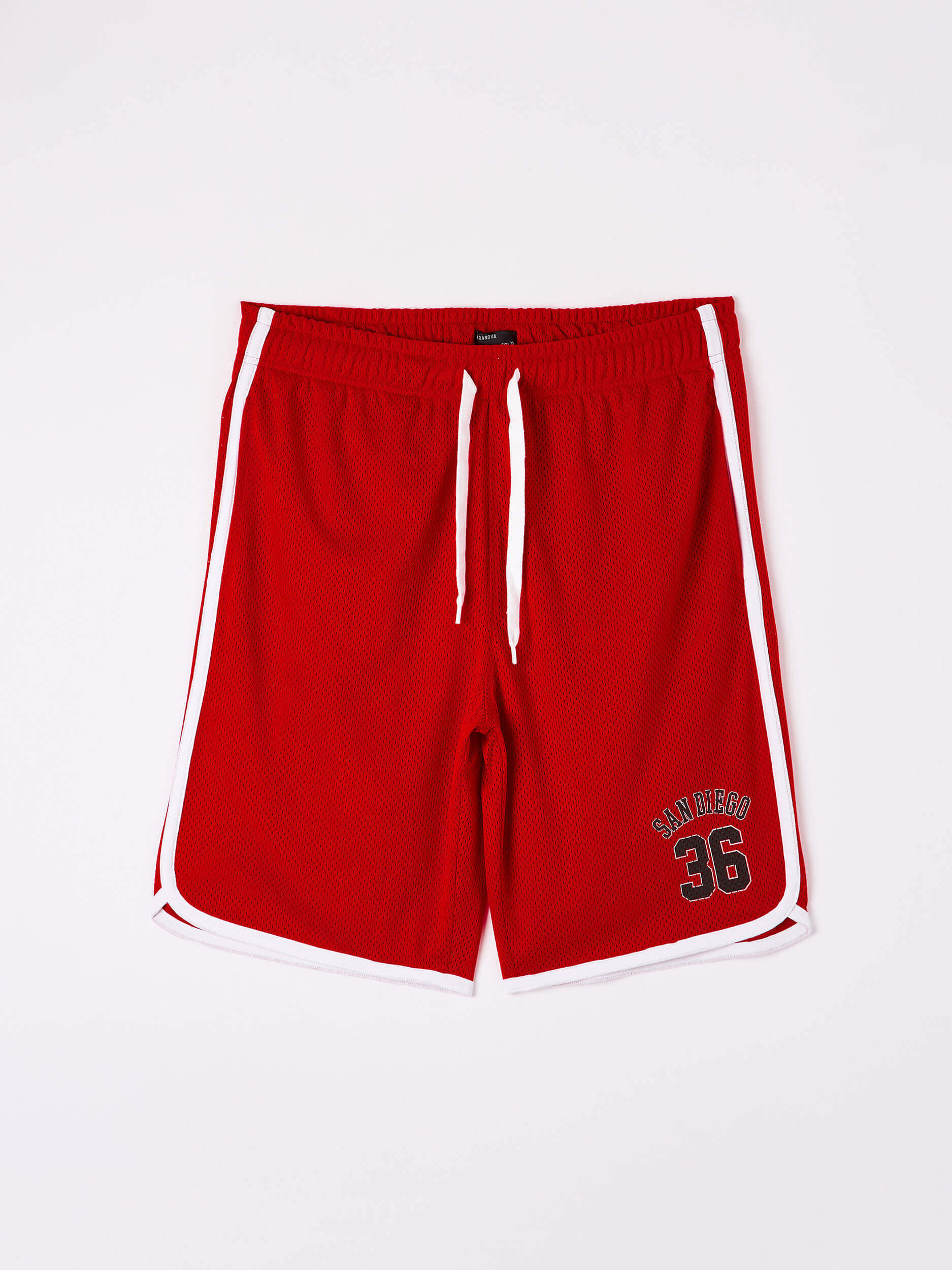 Red basketball shorts