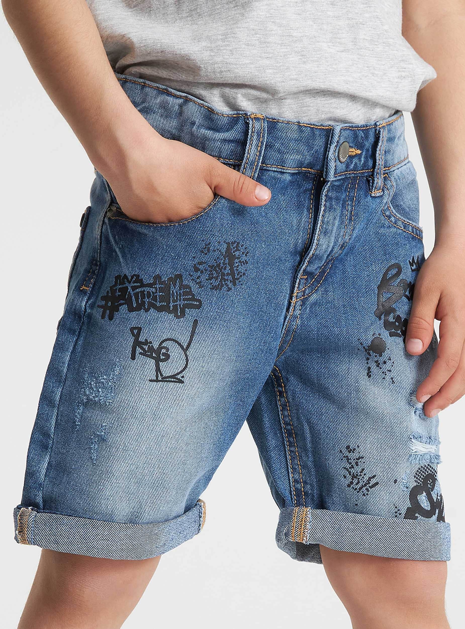 above the knee jean shorts