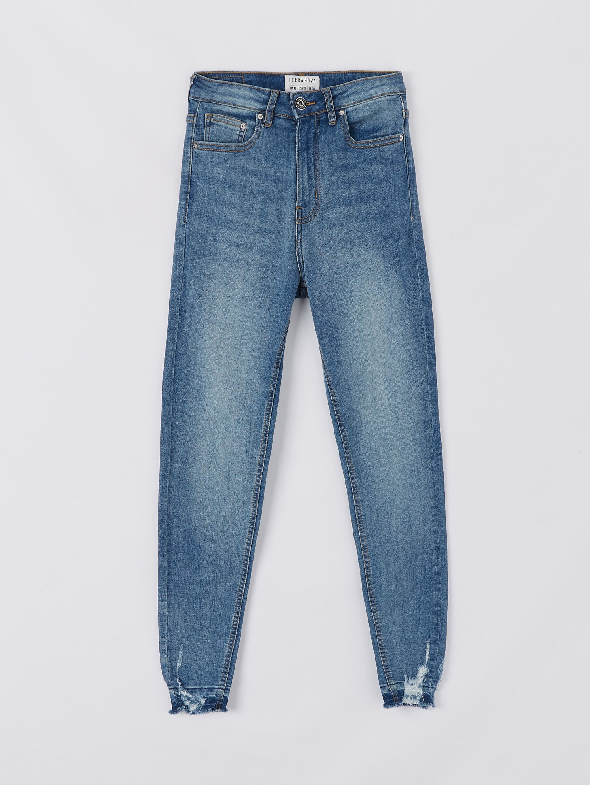 blue denim jeans ripped
