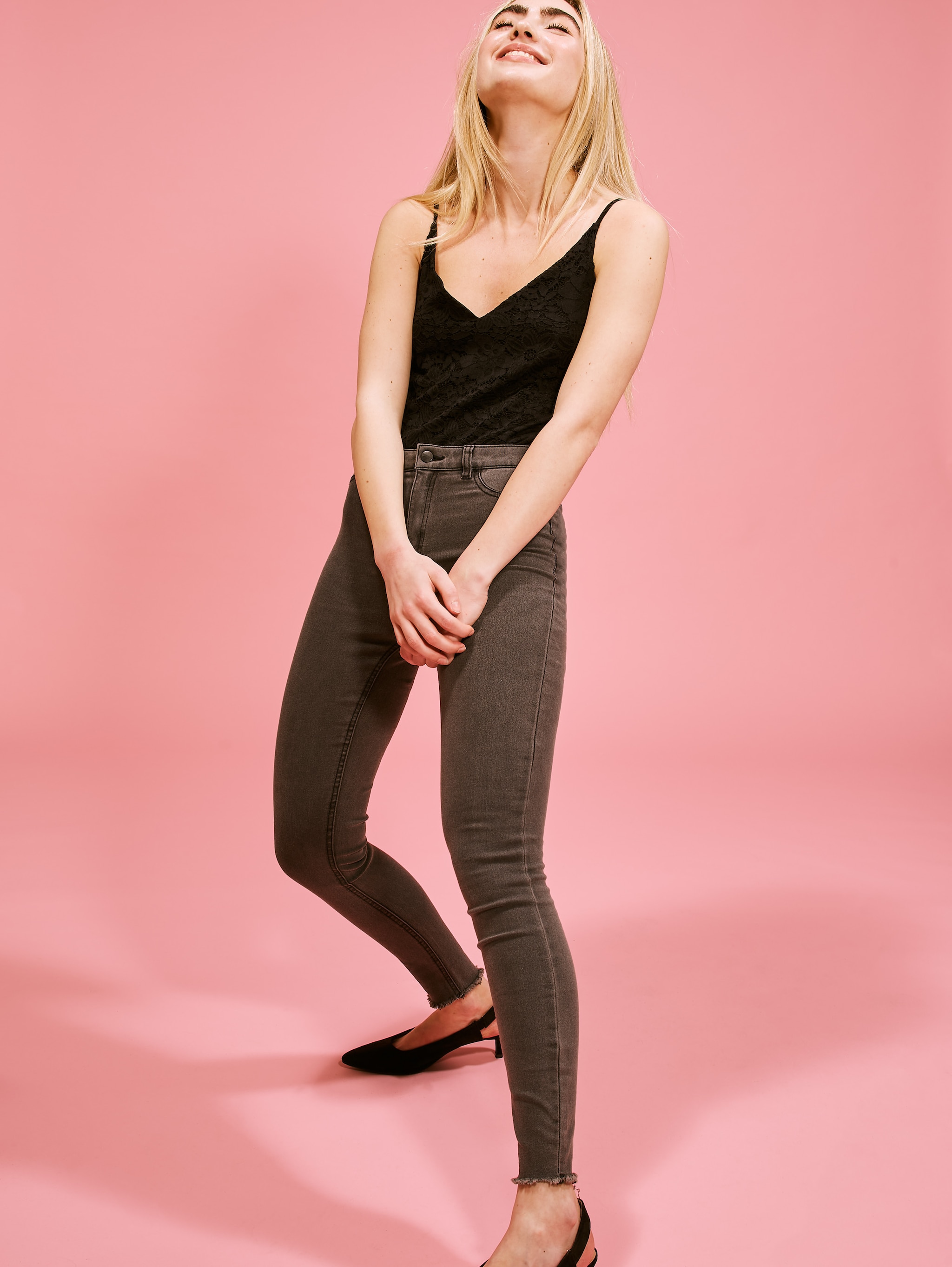 black denim jeggings