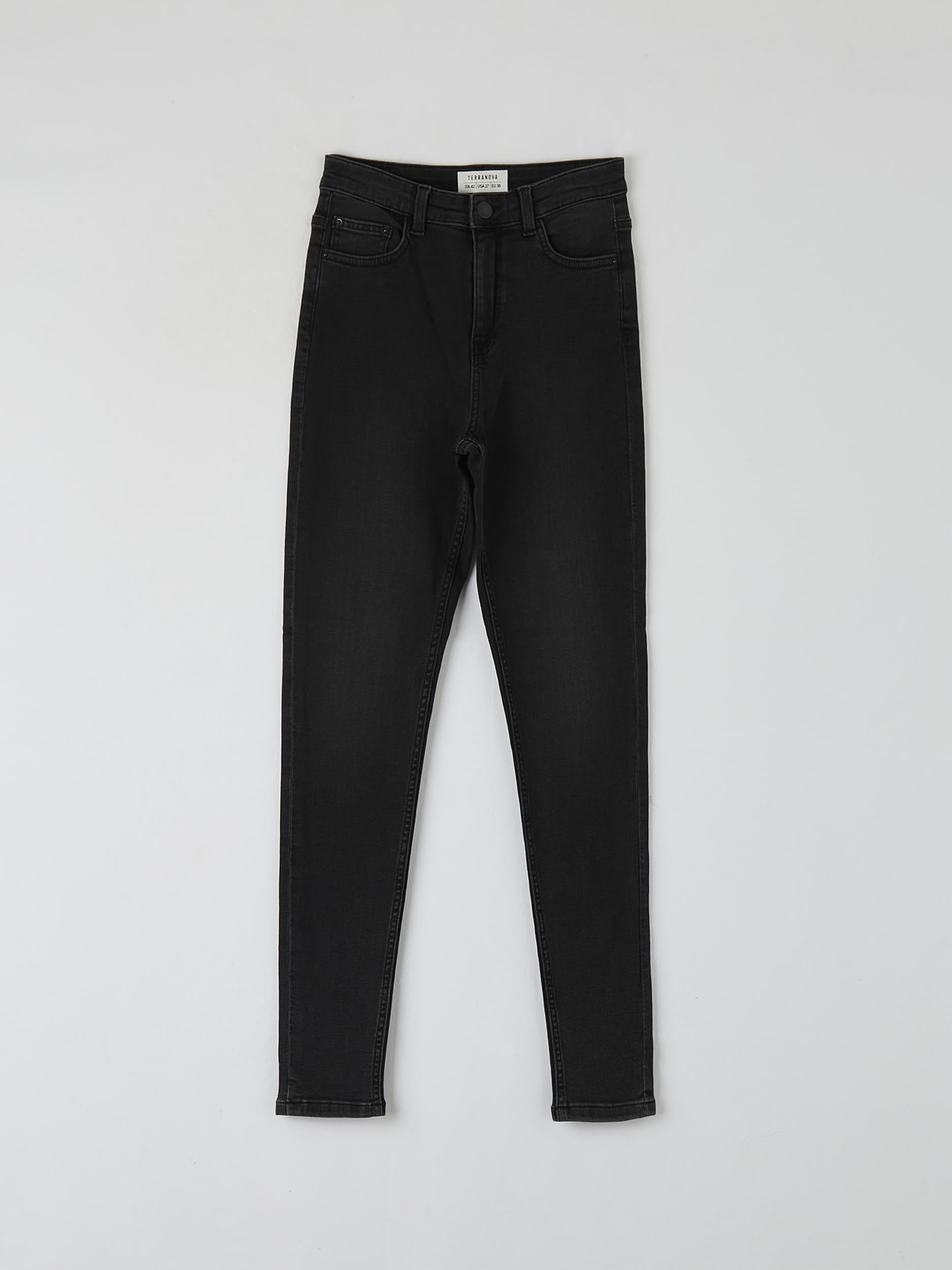 Black high-waisted skinny jeans 
