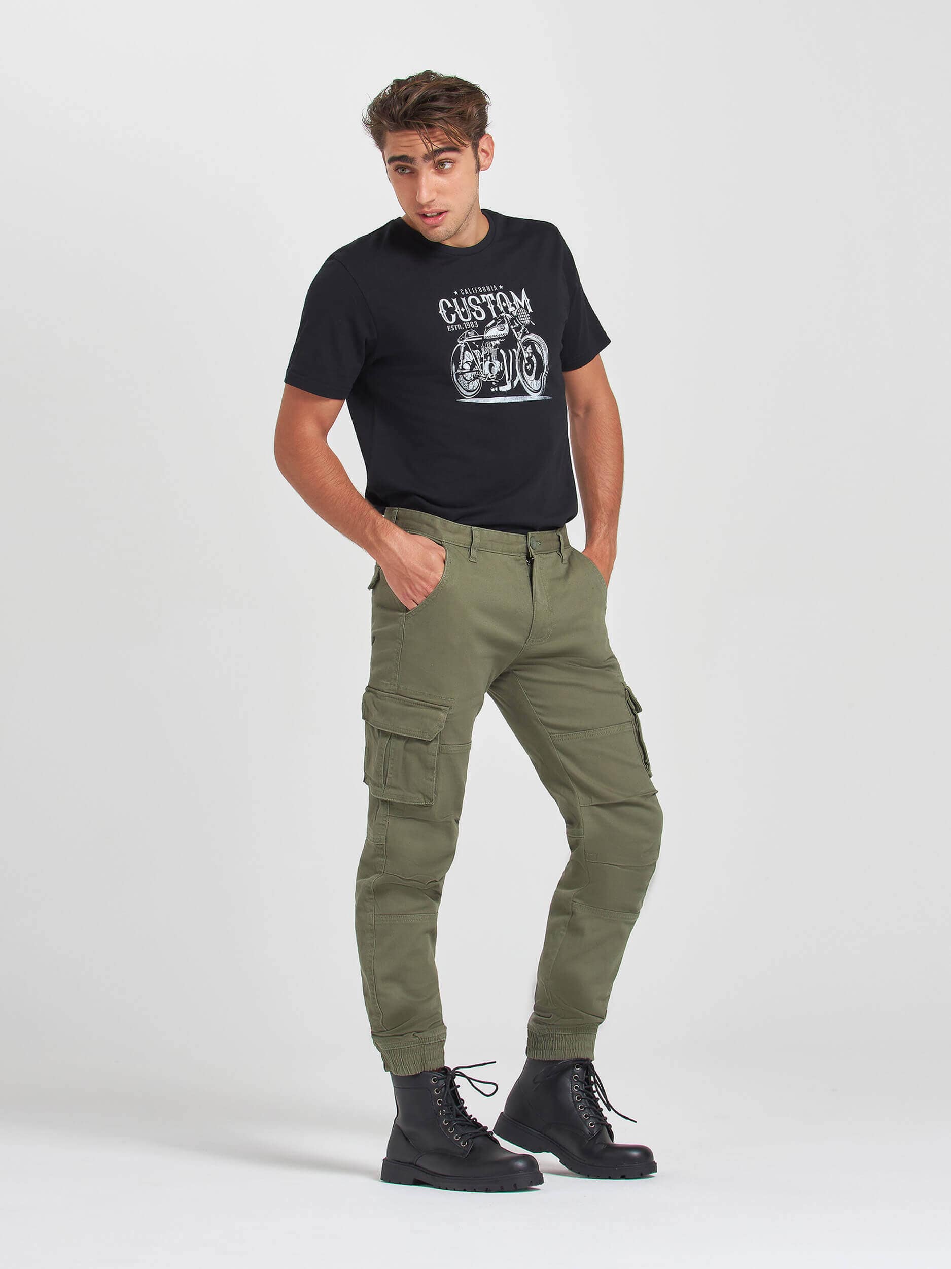 ankle cuff cargo pants