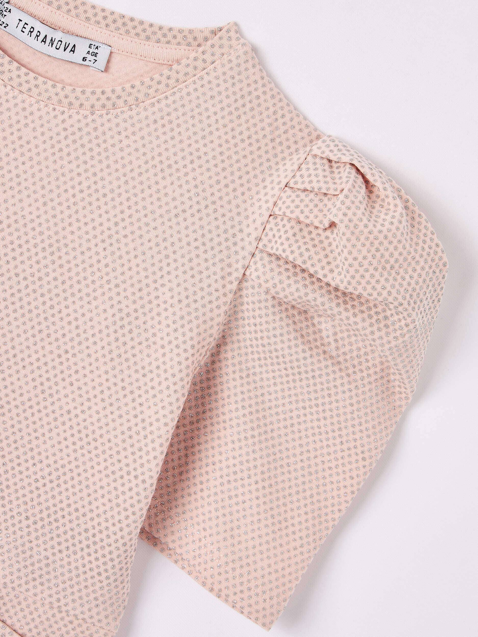 pink puff sleeve t shirt