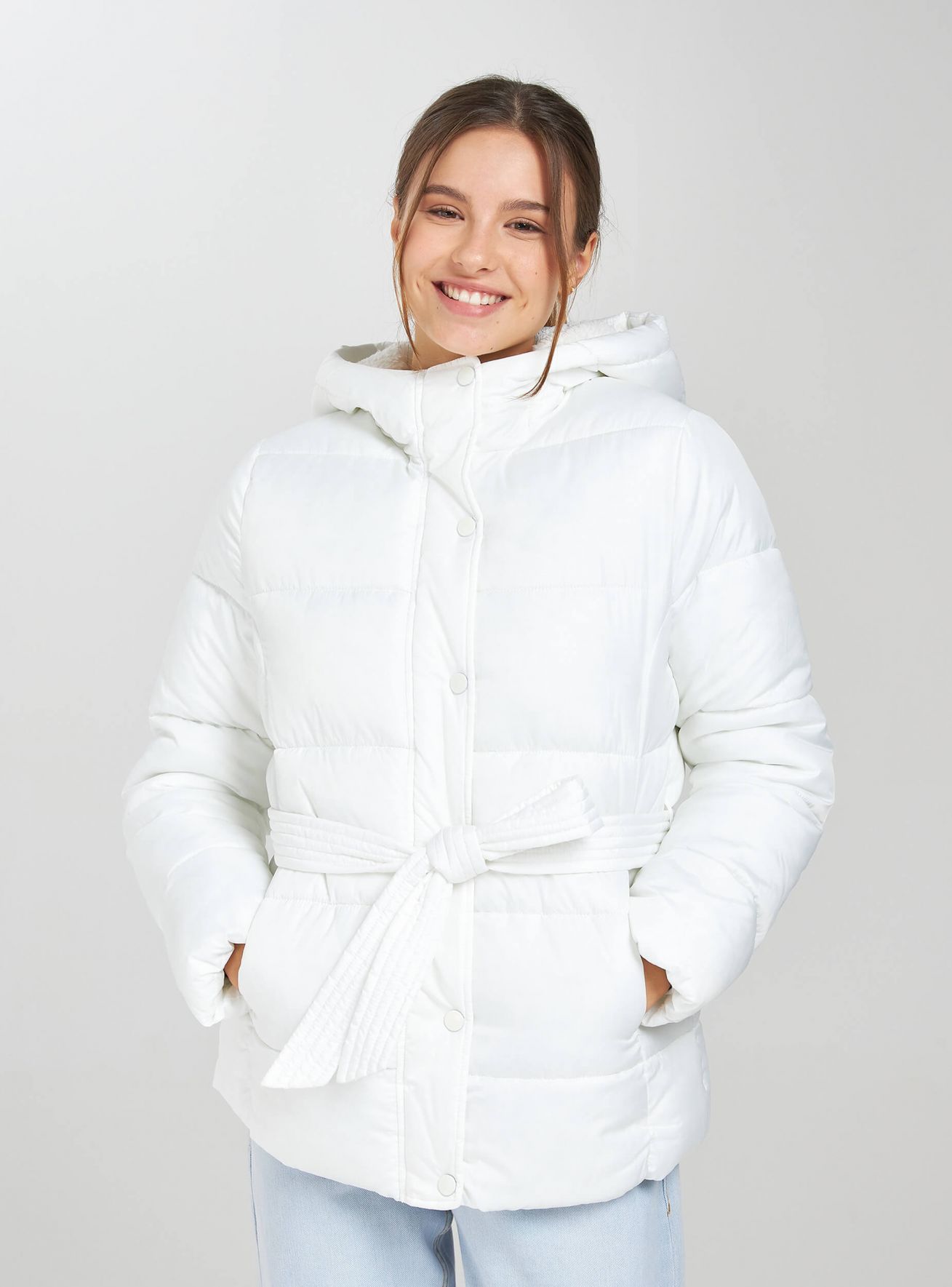 white wool jacket short
