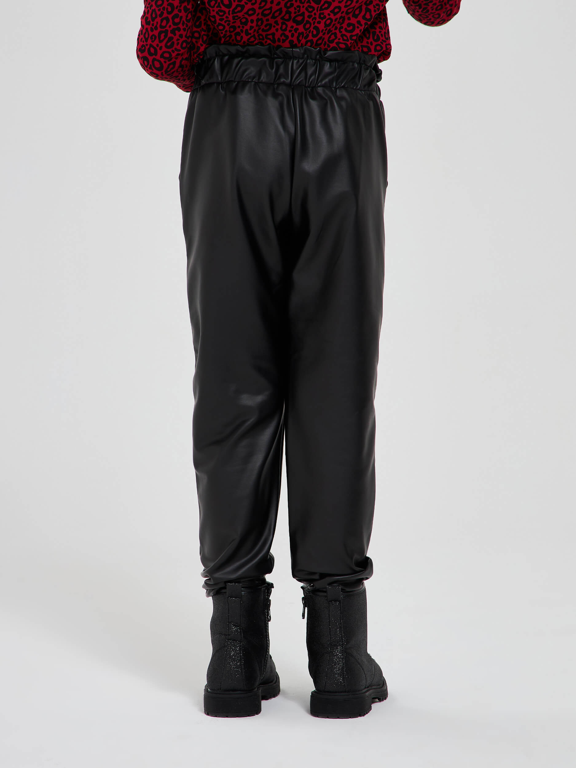 paper bag leather trousers