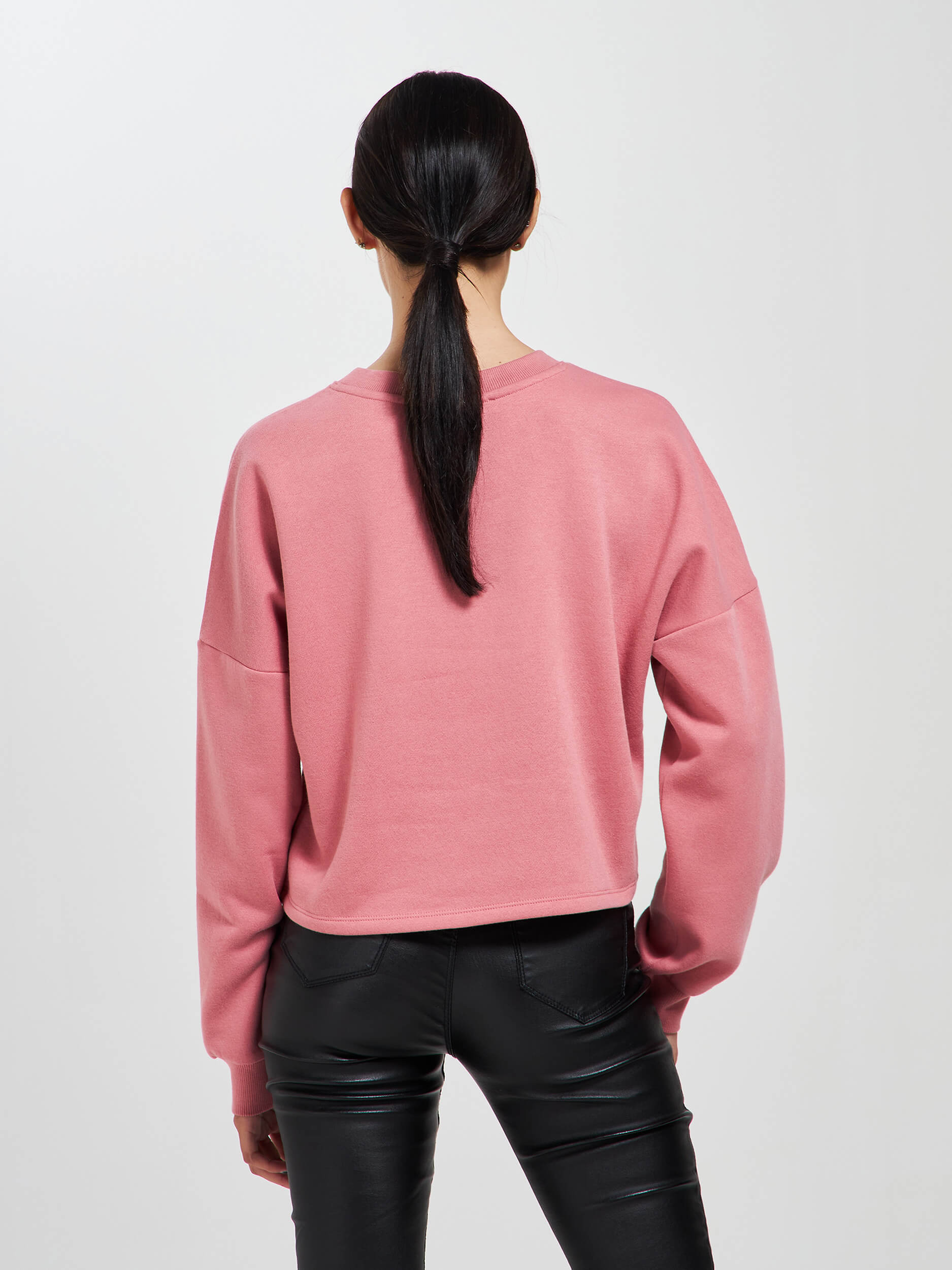 pink crop sweatshirt