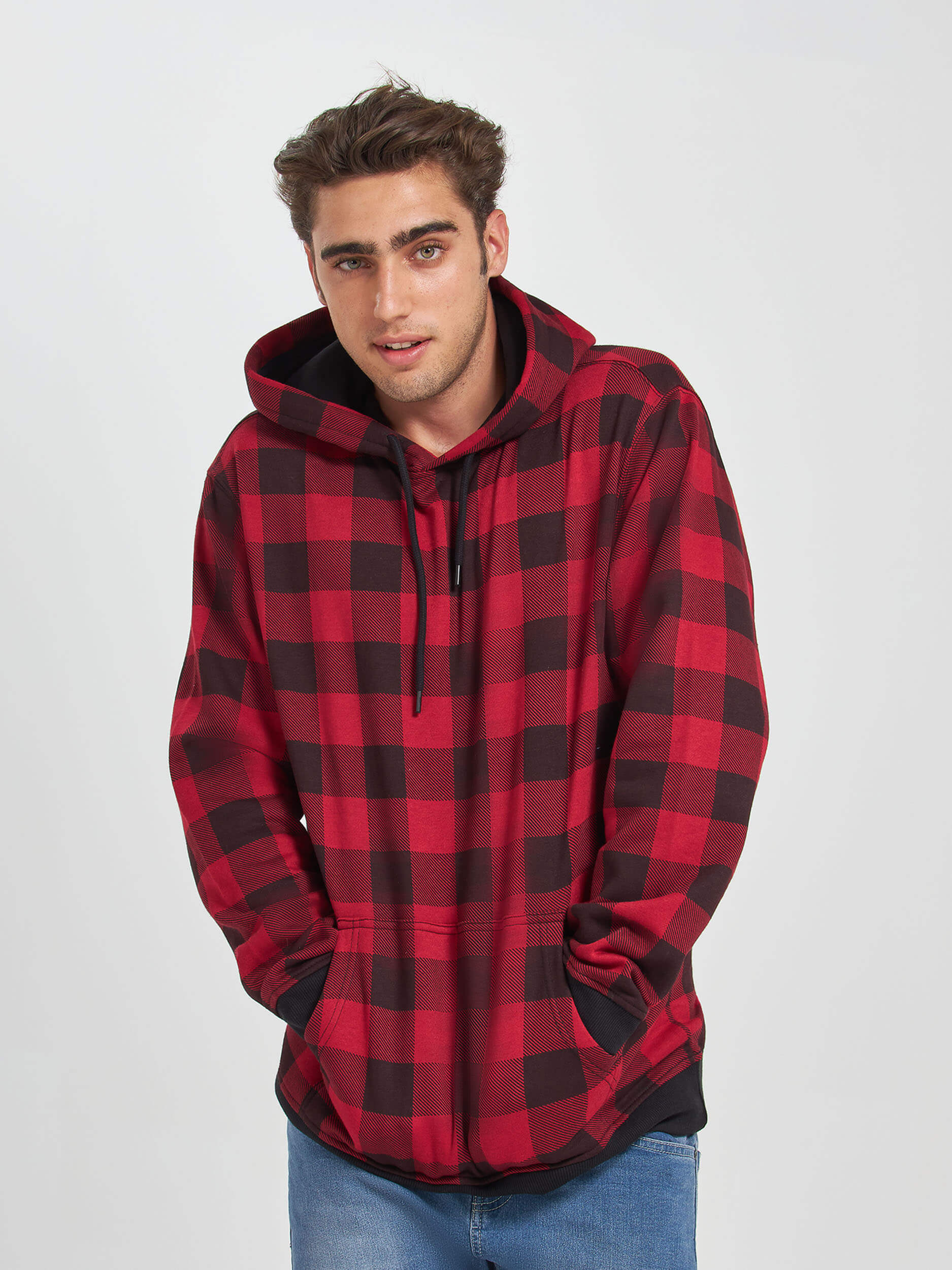 sudadera de cuadros hombre