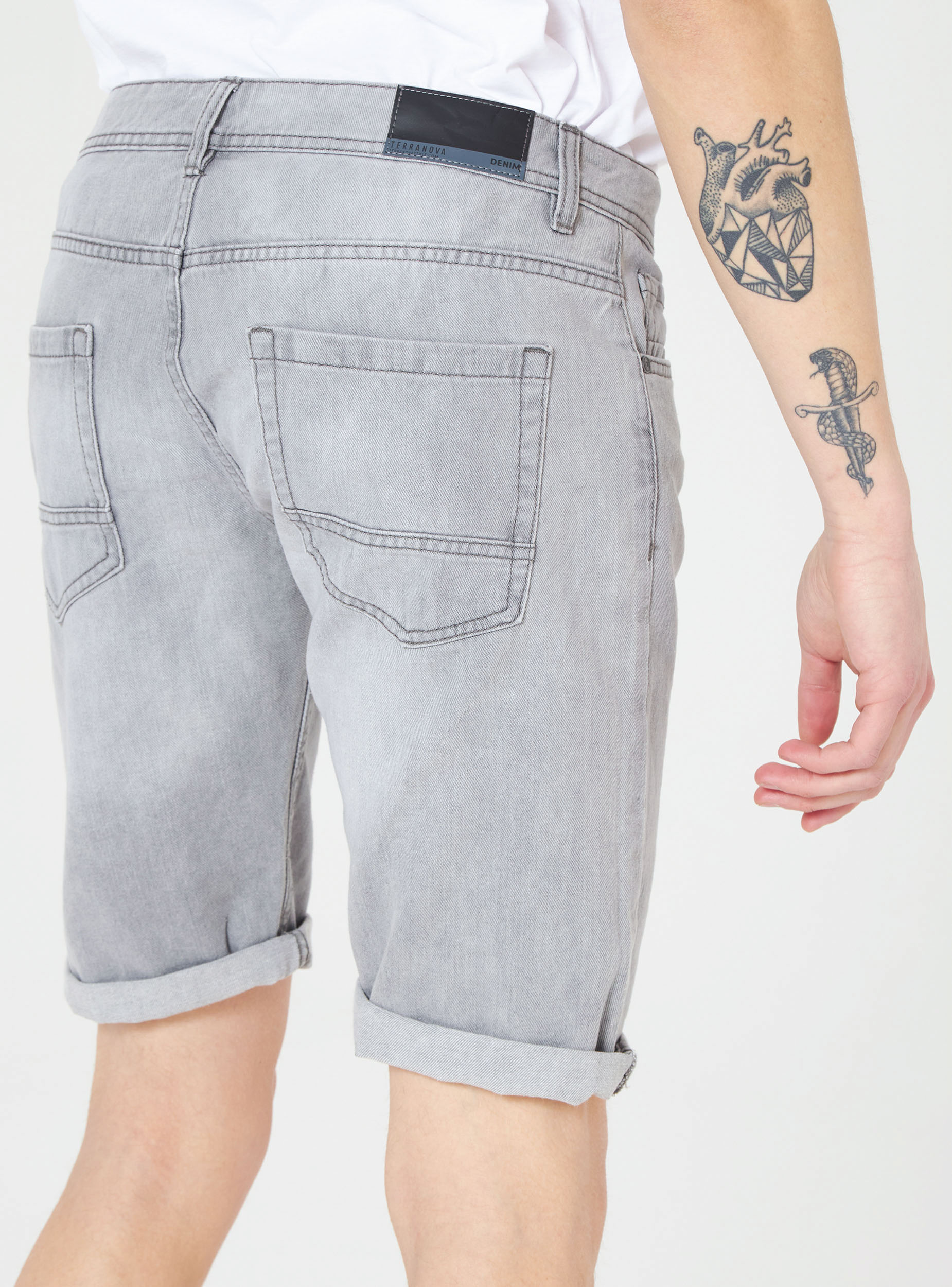 Short jean gris clearance