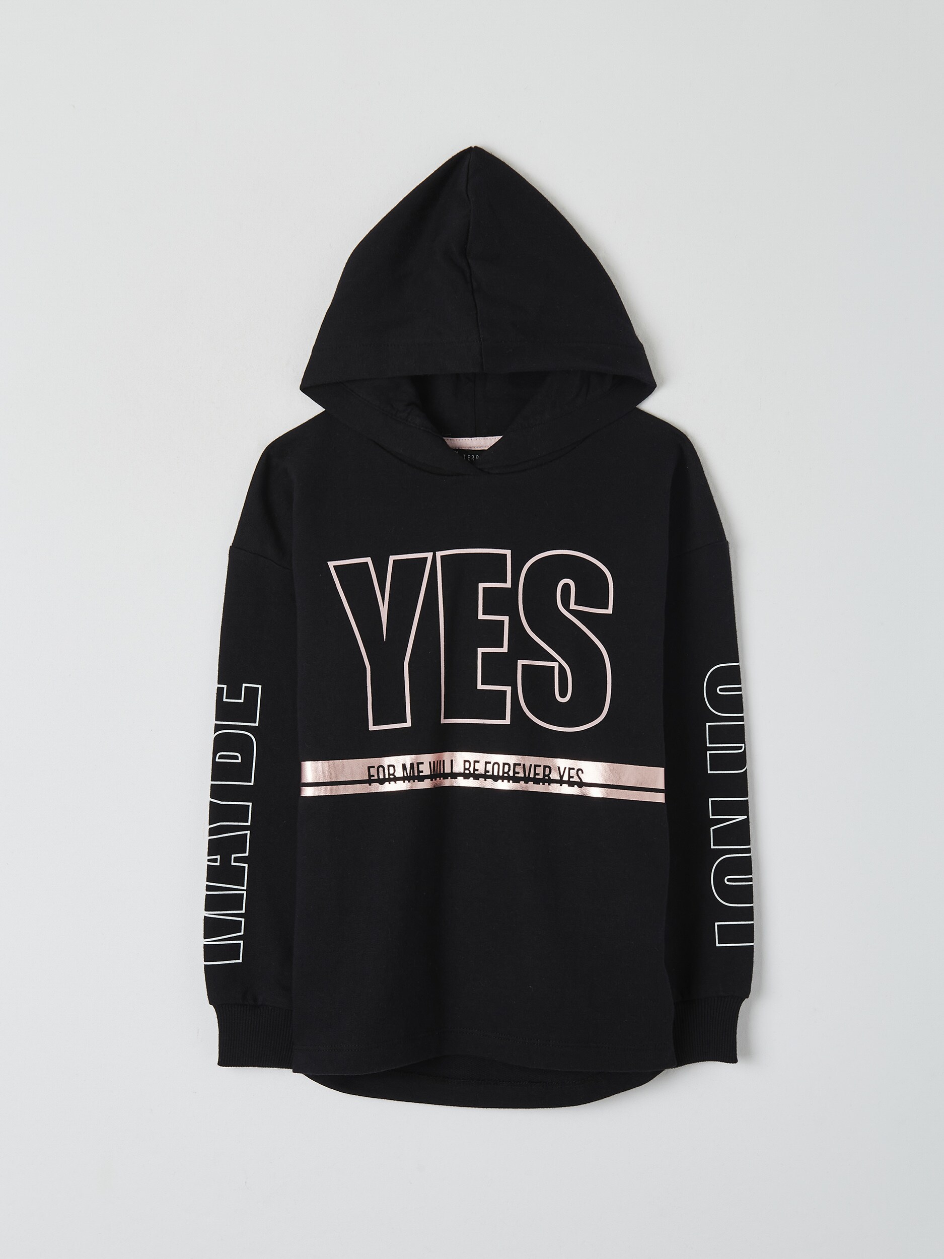 black slogan sweatshirt
