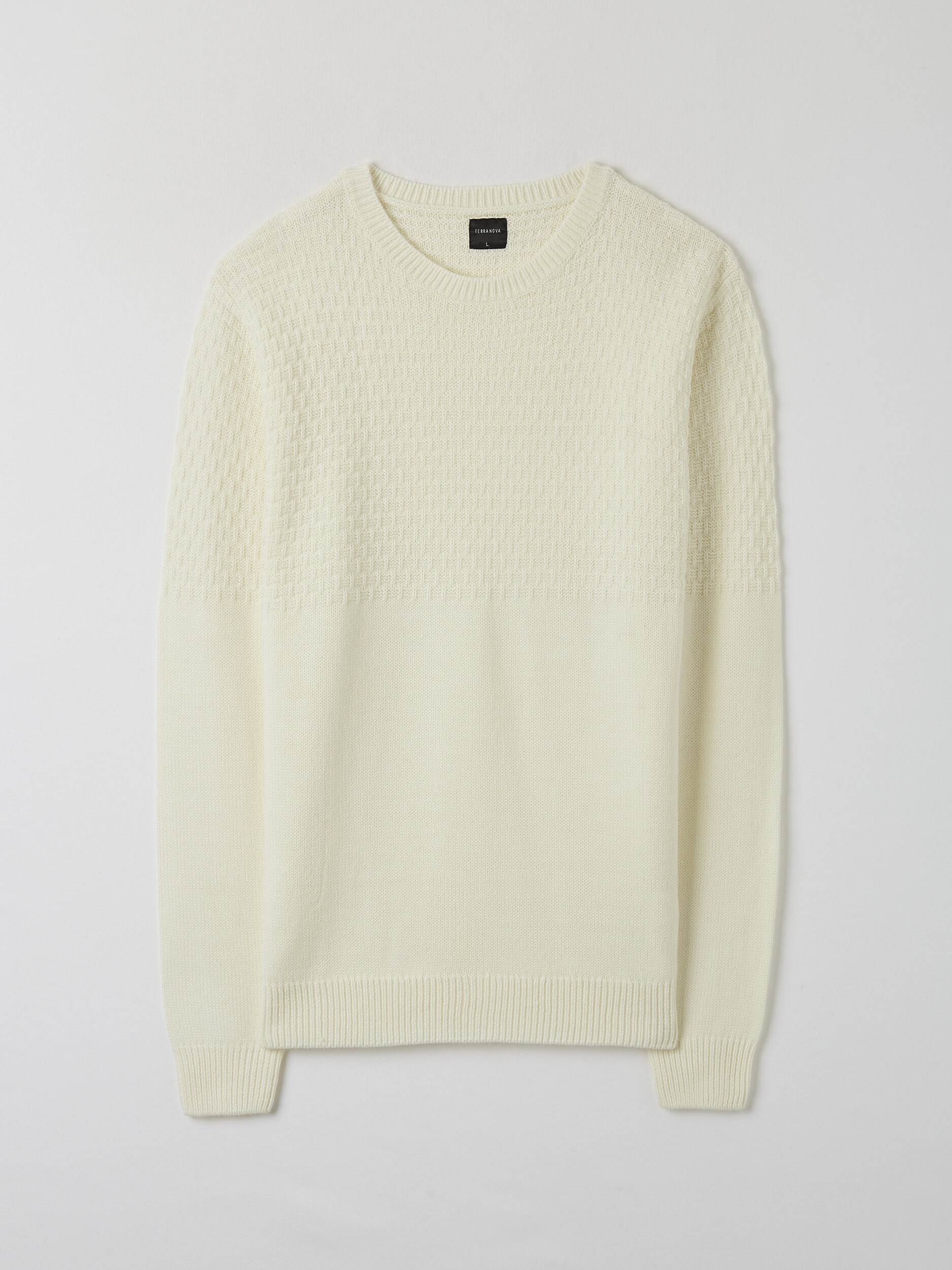 white woolen top