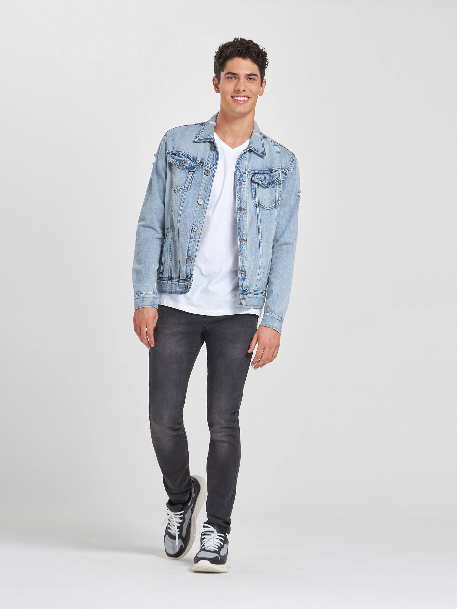 sky blue denim jacket