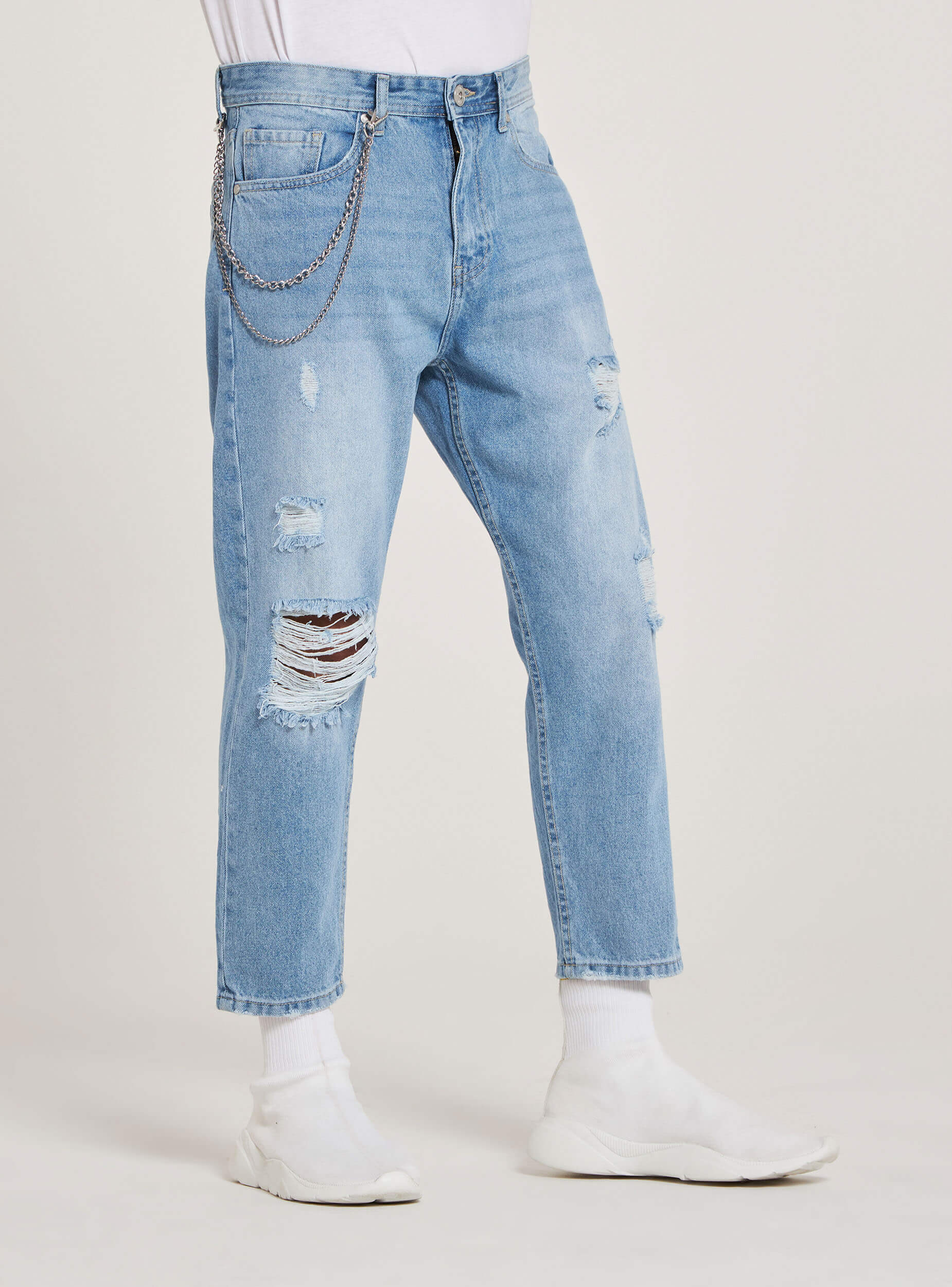 blue loose jeans